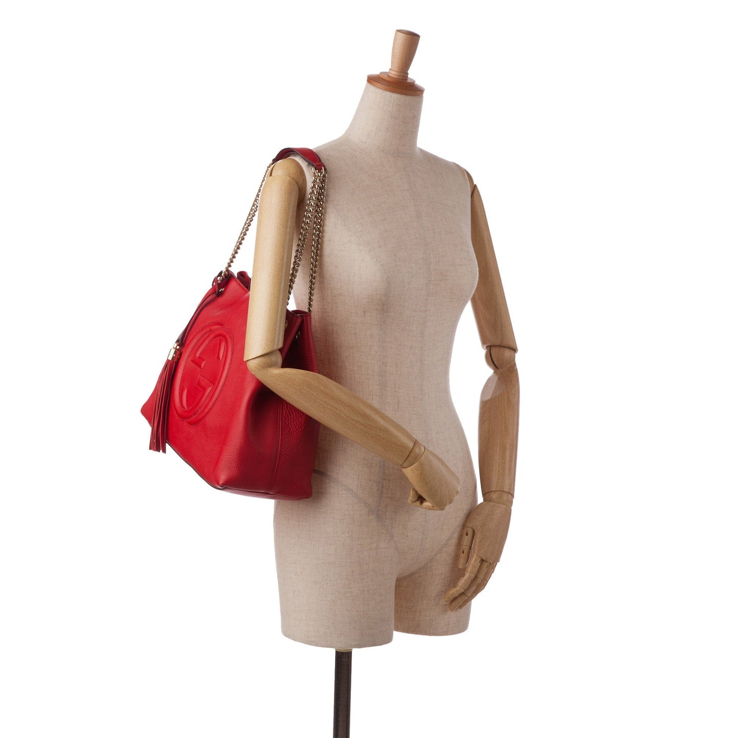Red Gucci Medium Soho Chain Tote