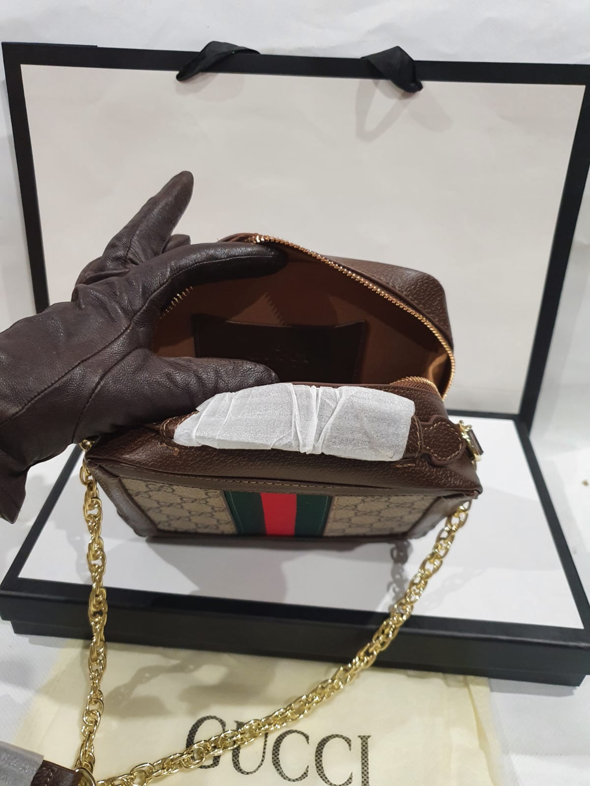 Gucci Supreme Ophidia Box mini shoulder Handbag