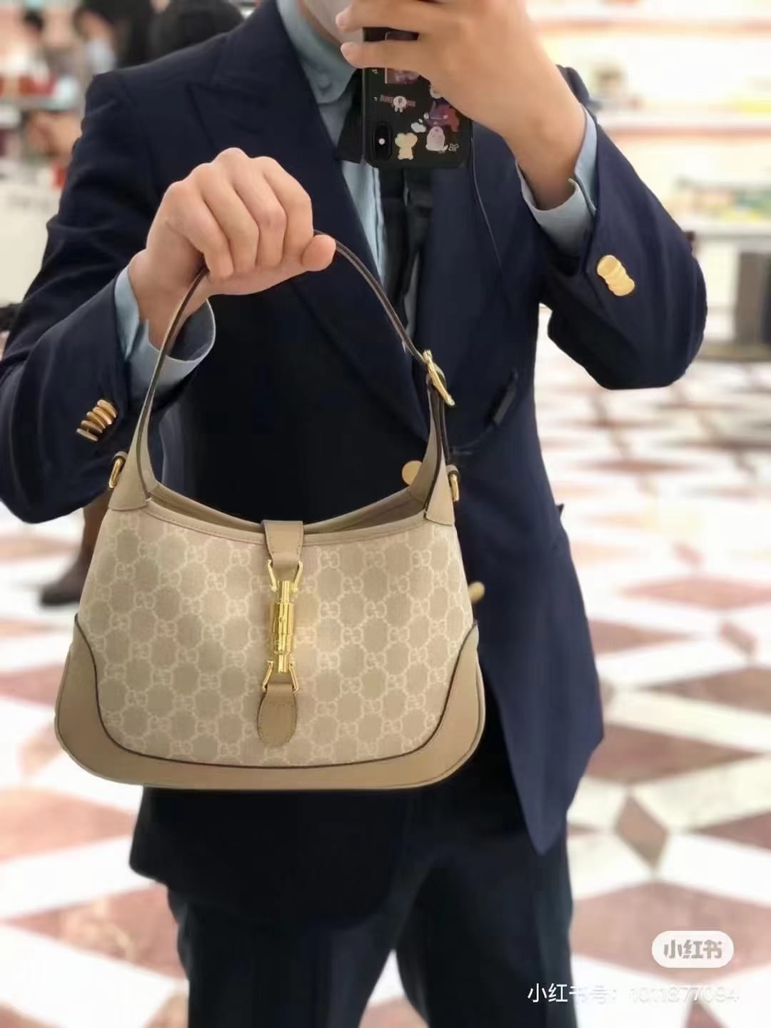Gucci Canvas Jackie (Crossbody Shoulder) Handbag