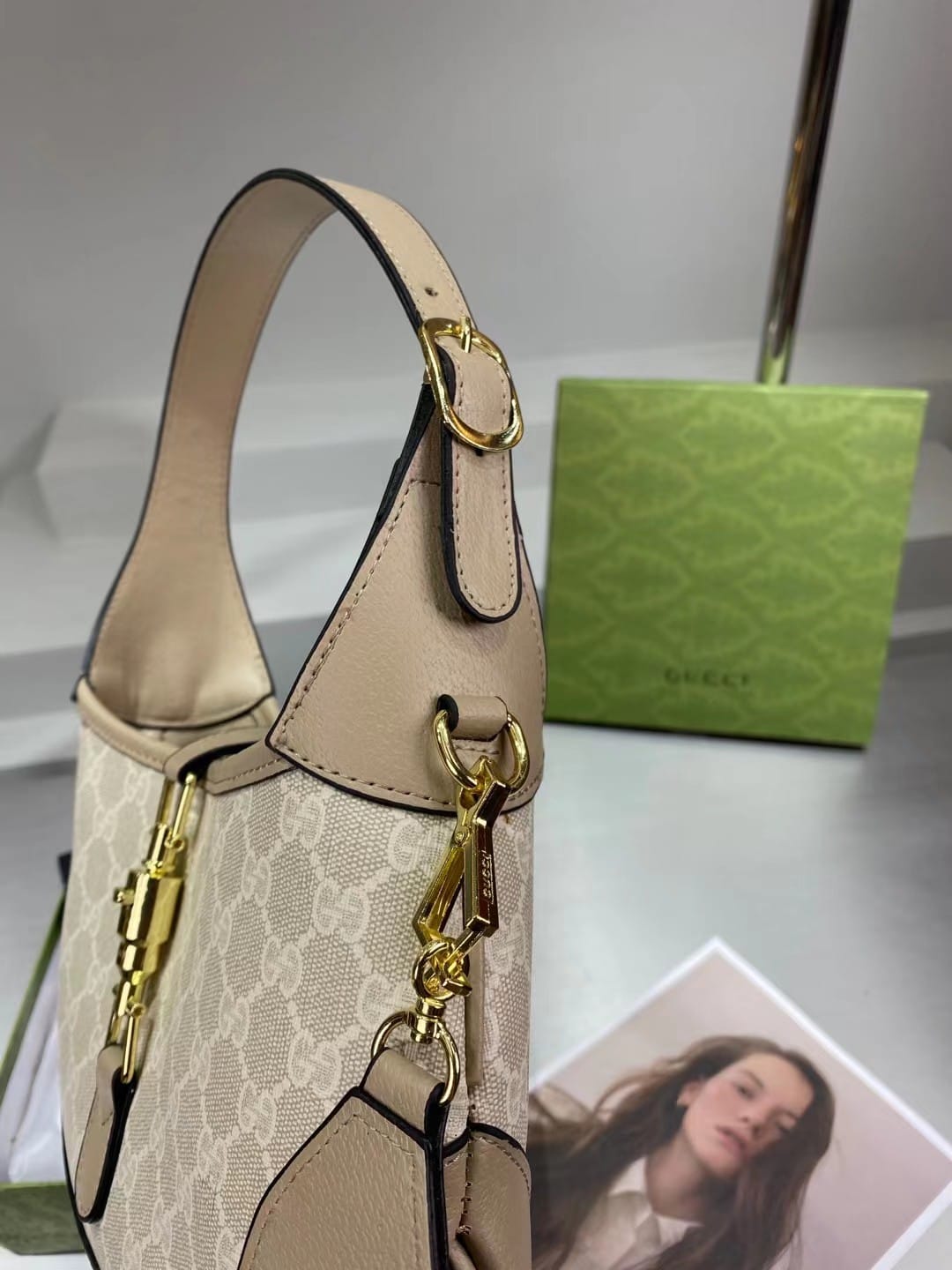 Gucci Canvas Jackie (Crossbody Shoulder) Handbag