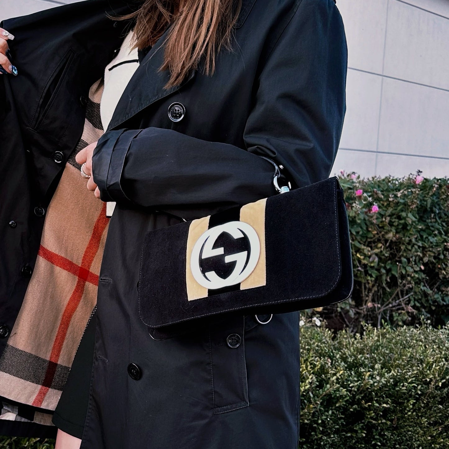 Gucci Velvet Interlocking GG Handbags TWS