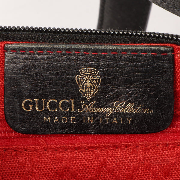 Gucci Gg Pattern Logo Plate Web Detailed Shoulder Bag Black