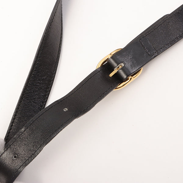 Gucci Gg Pattern Logo Plate Web Detailed Shoulder Bag Black