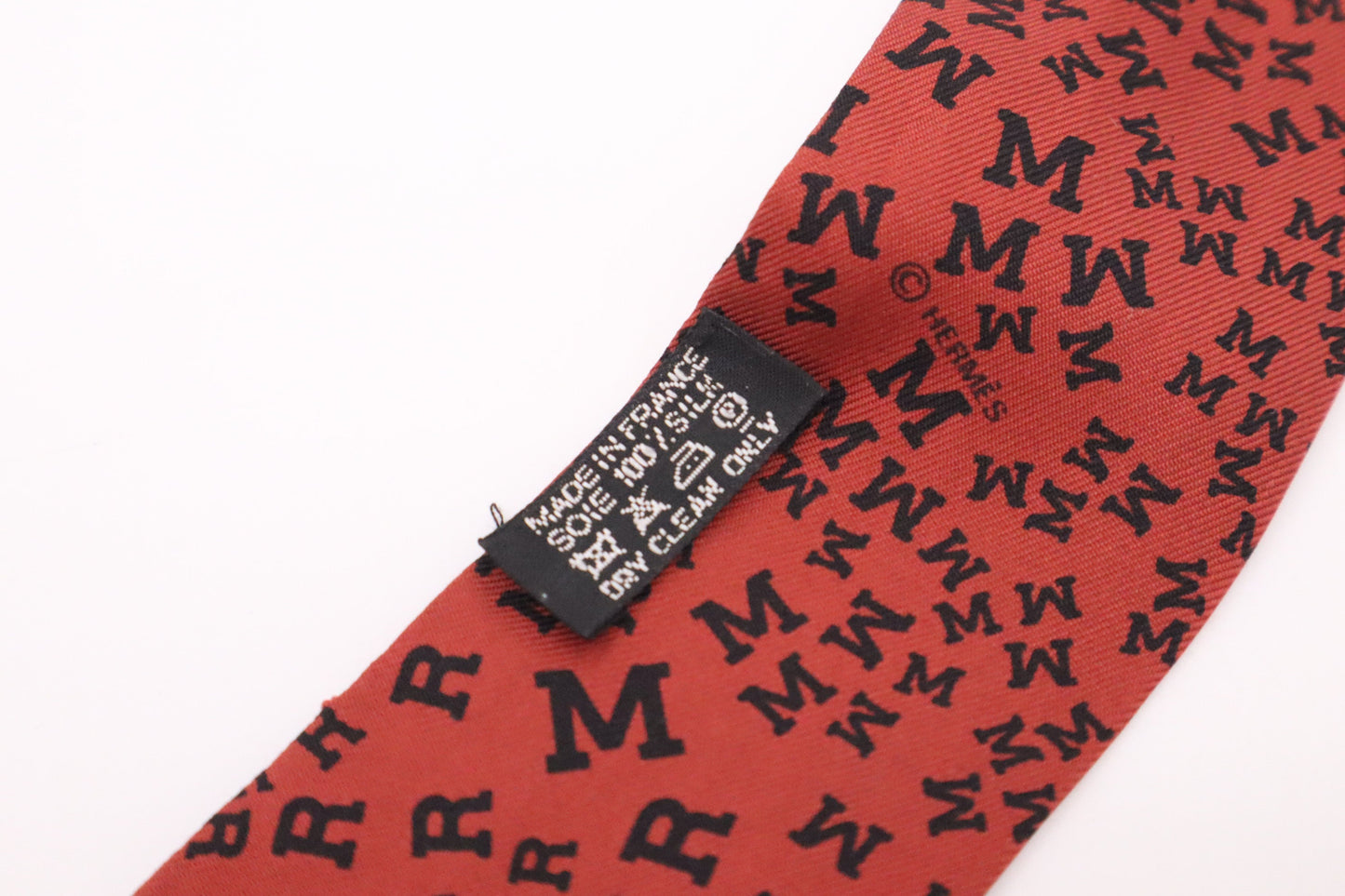 Hermes 'Scattered Letters' Twilly in Red Silk
