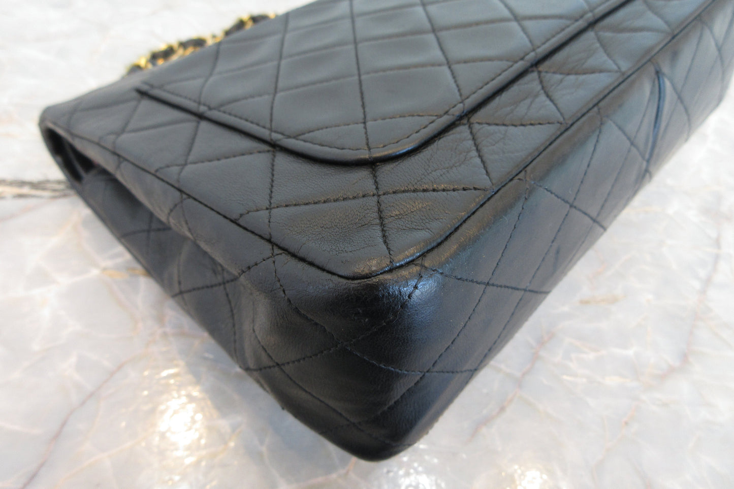 CHANEL/シャネル マトラッセWフラップWチェーンショルダーバッグ ラムスキン ブラック/ゴールド金具 ショルダーバッグ 700070154