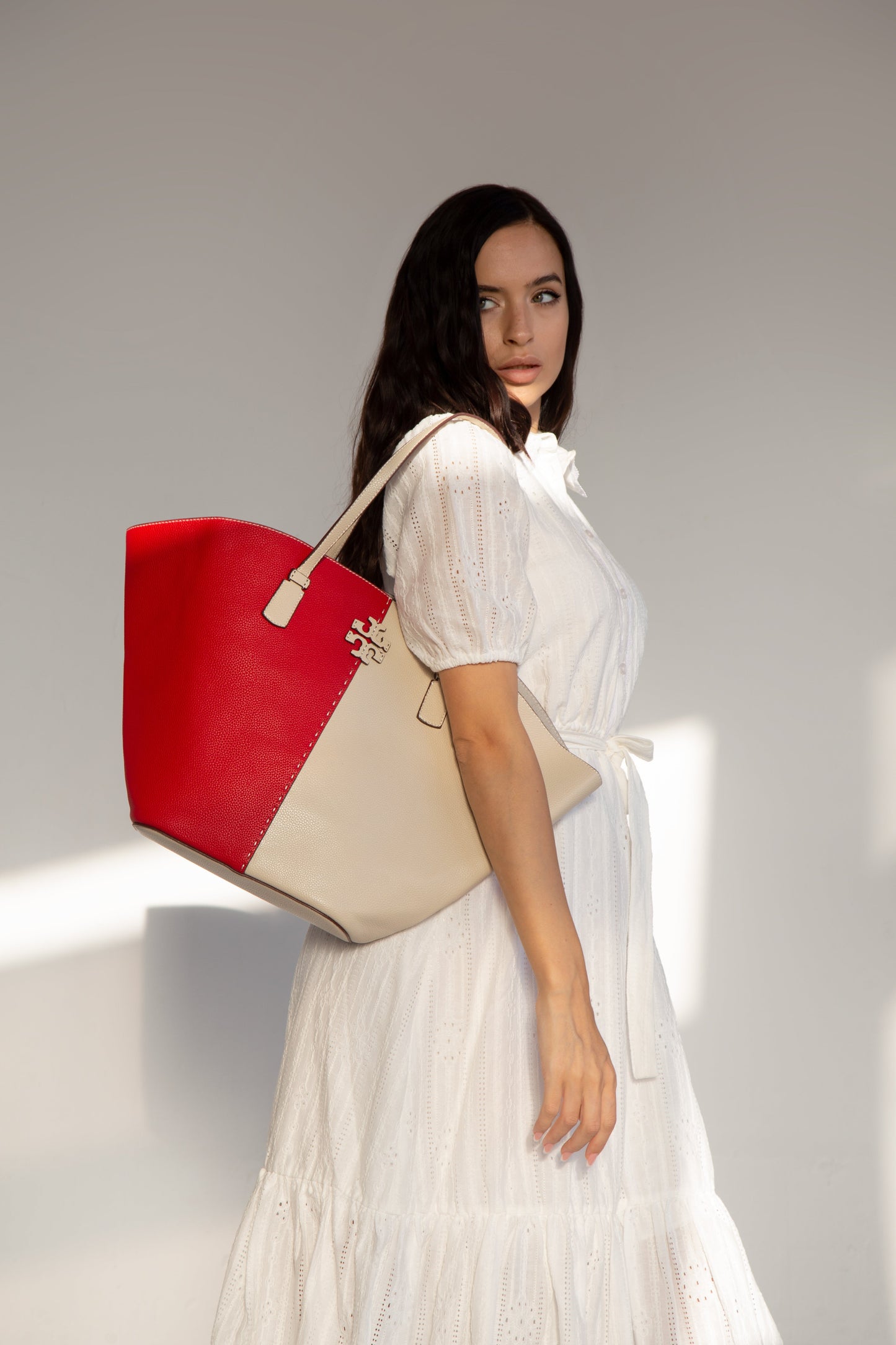 Tory Burch McGraw Color-Block Shopper Tote