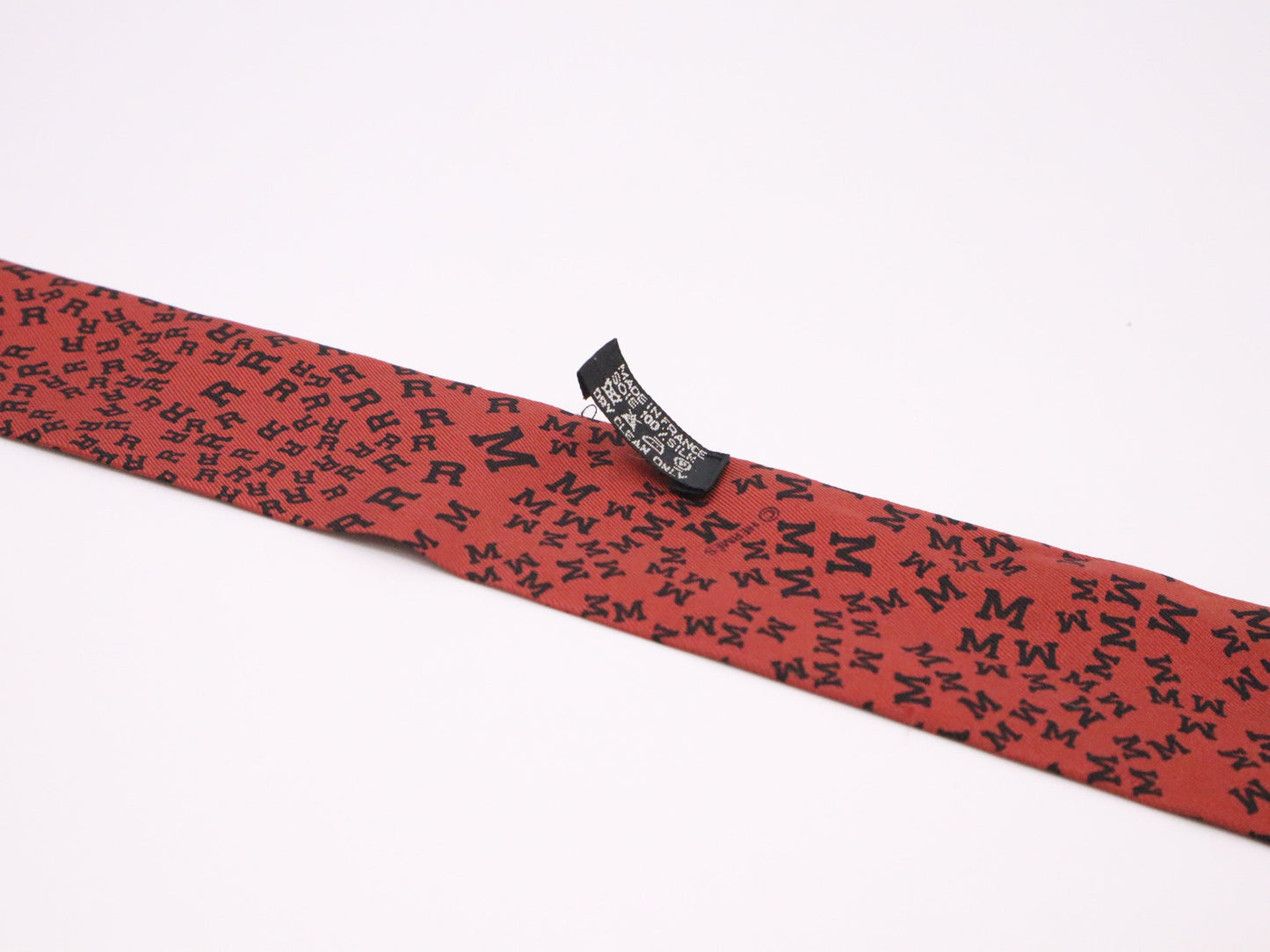 Hermes 'Scattered Letters' Twilly in Red Silk