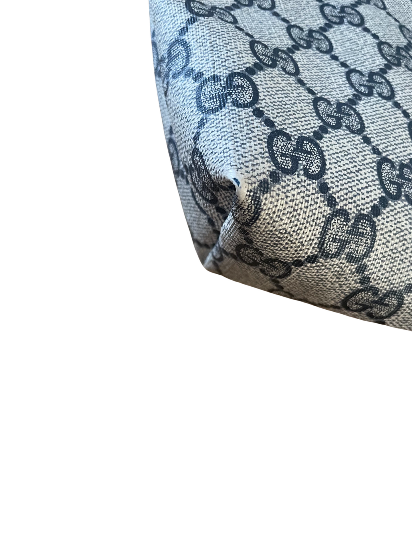 Gucci Light Gray Navy Red Tote Bag
