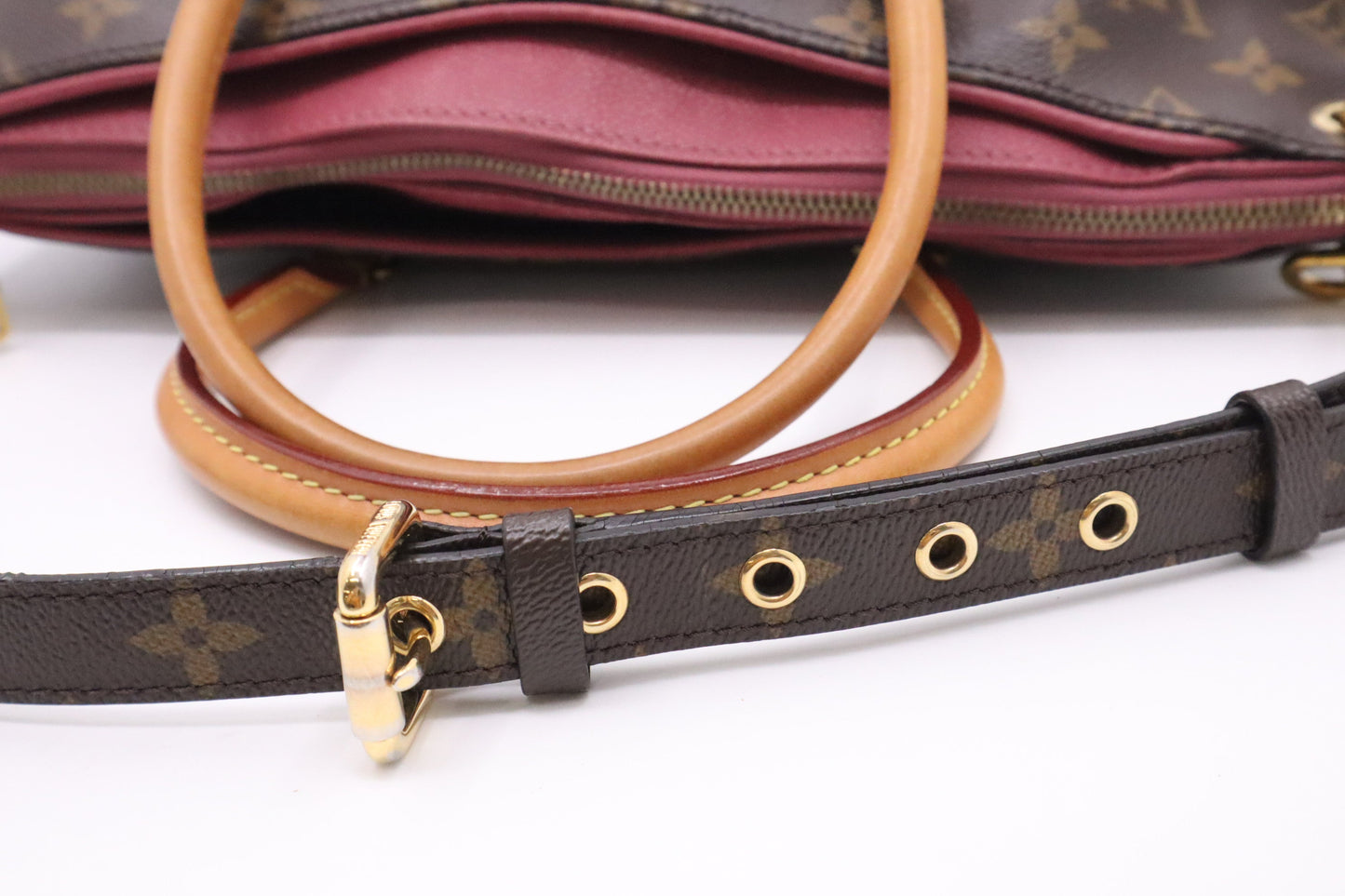 Louis Vuitton Pallas in Pink Leather & Monogram Canvas