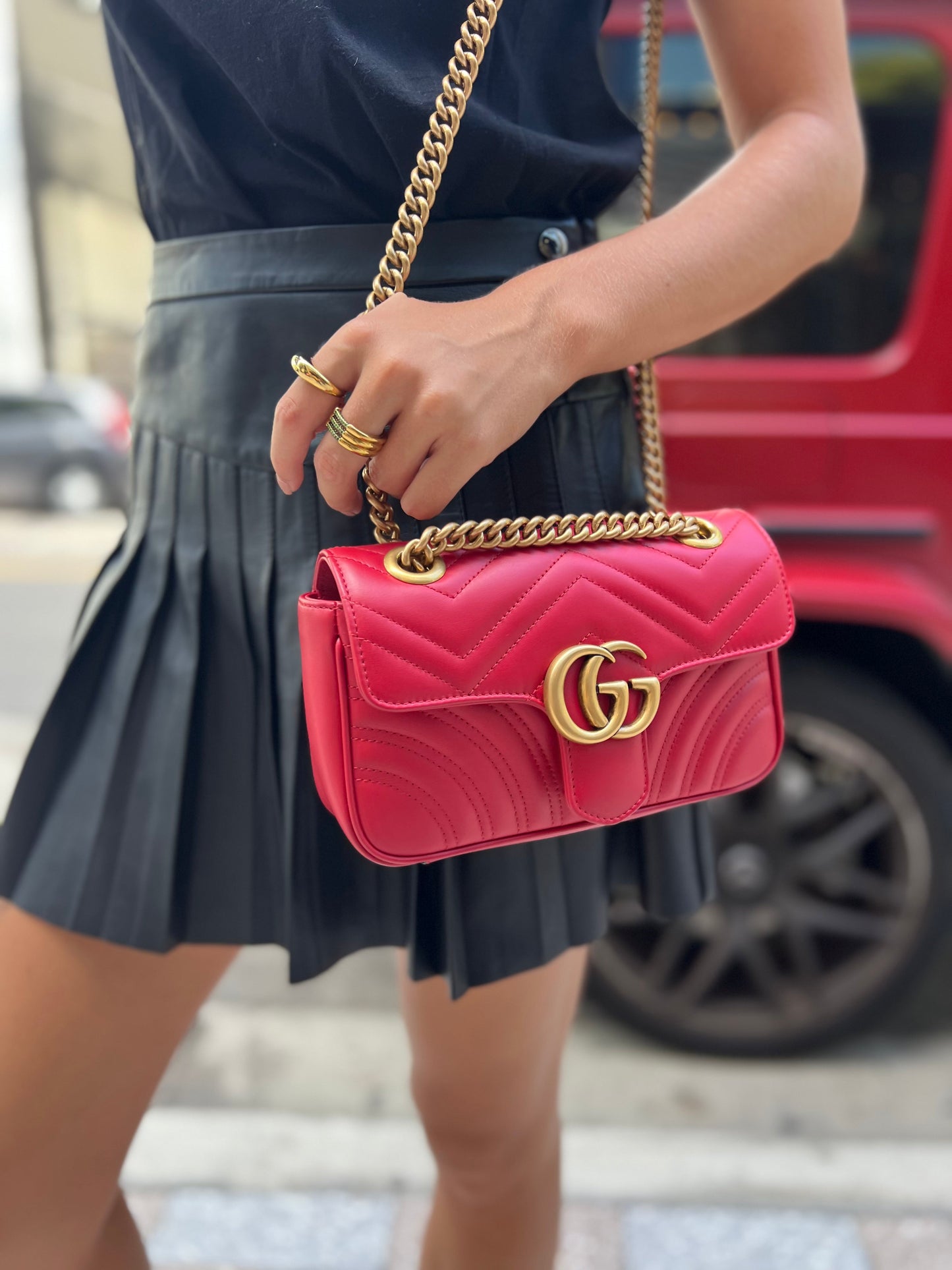 GUCCI GG Marmont mini matelass'e shoulder bag