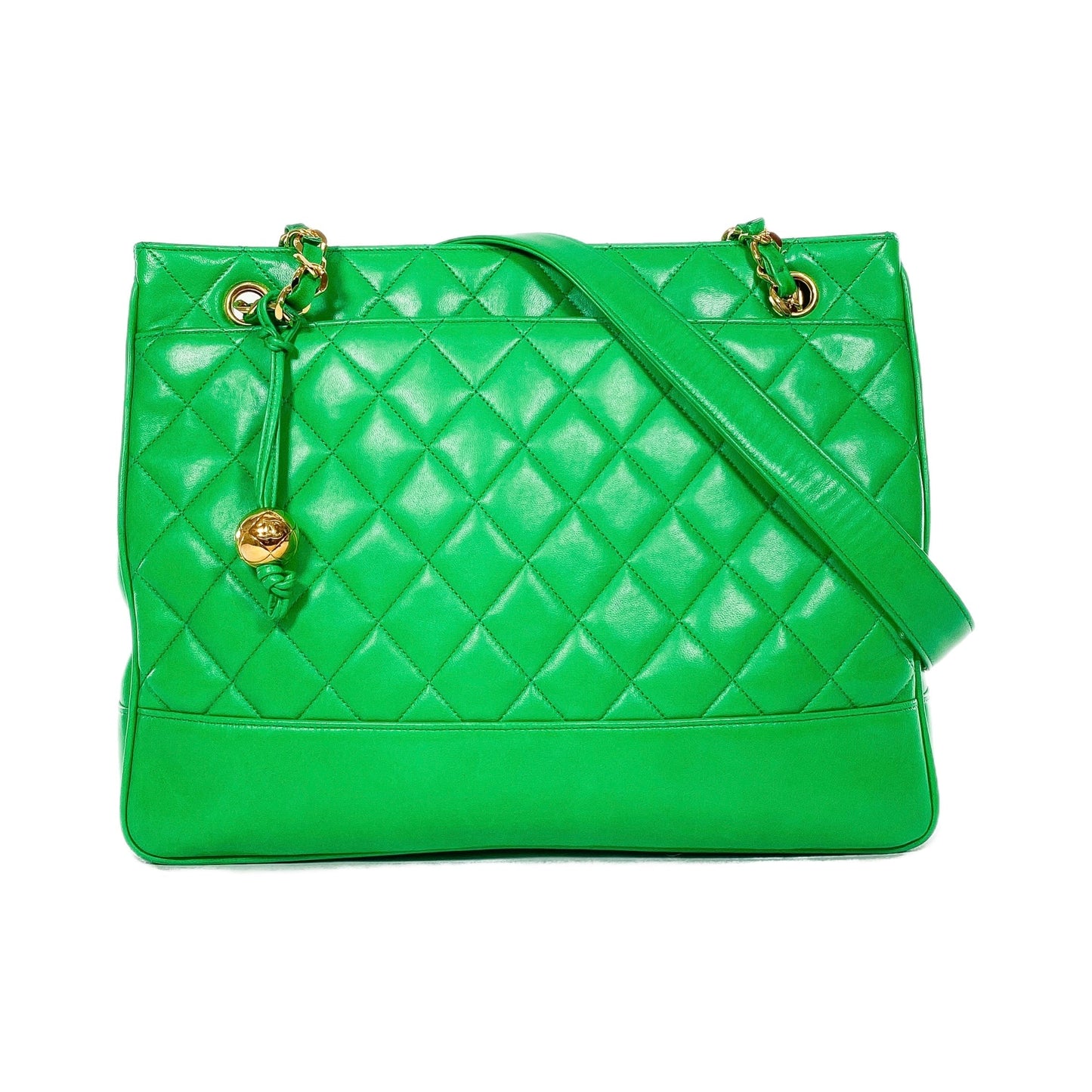 Chanel Green Lambskin Vintage Shoulder Bag
