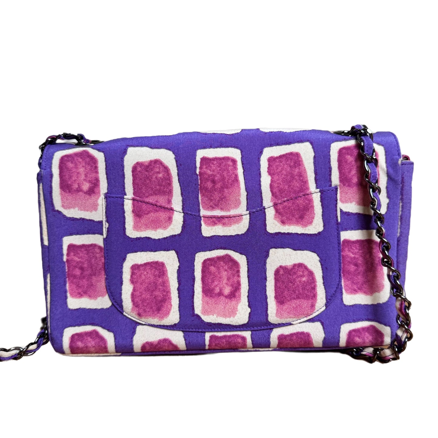 Chanel Flap Shoulder Bag Frame Purple Pink Cloth 2000-2002 Single Chain