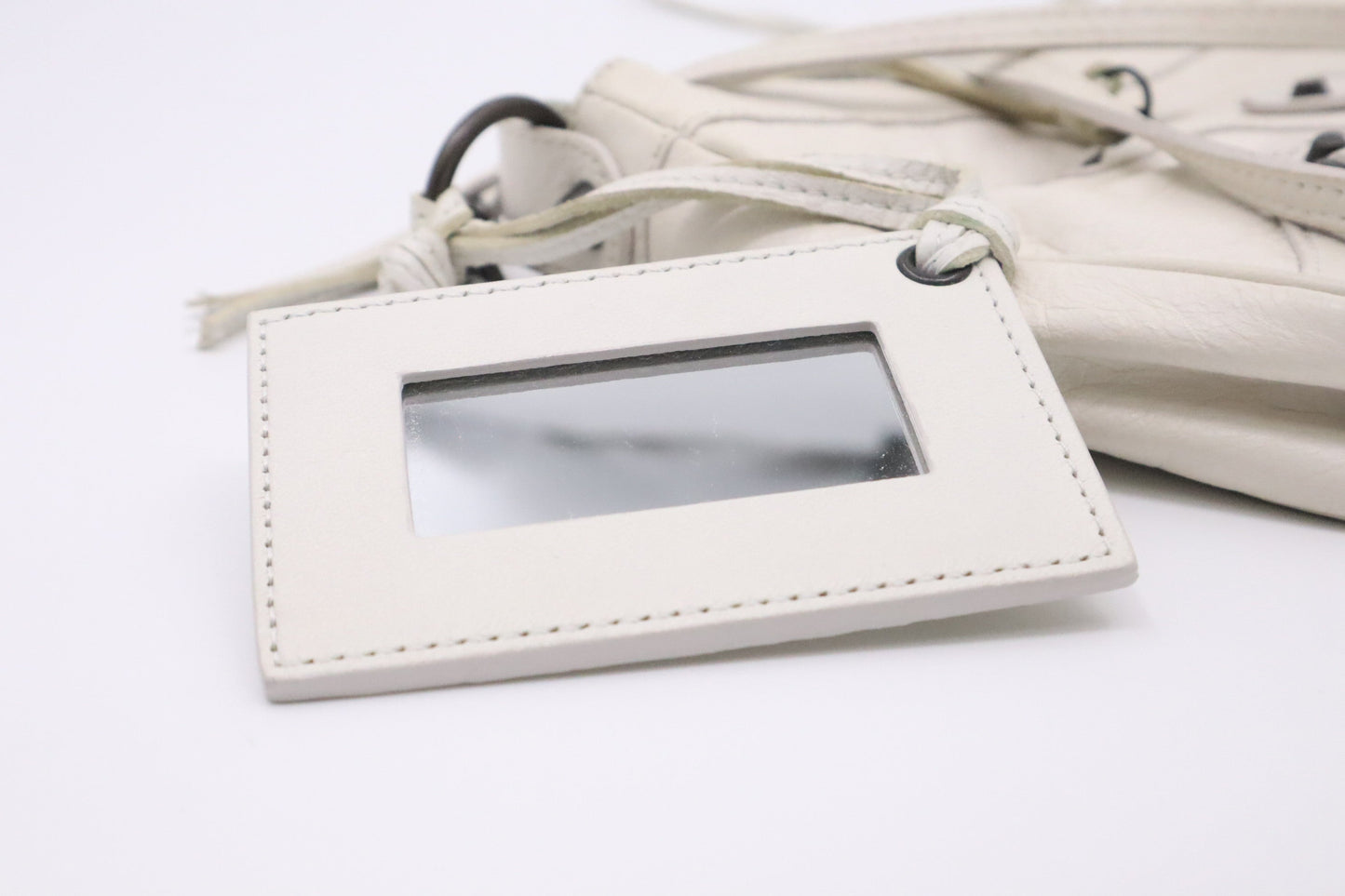 Balenciaga Motocross Classic Hip Bag in White Leather