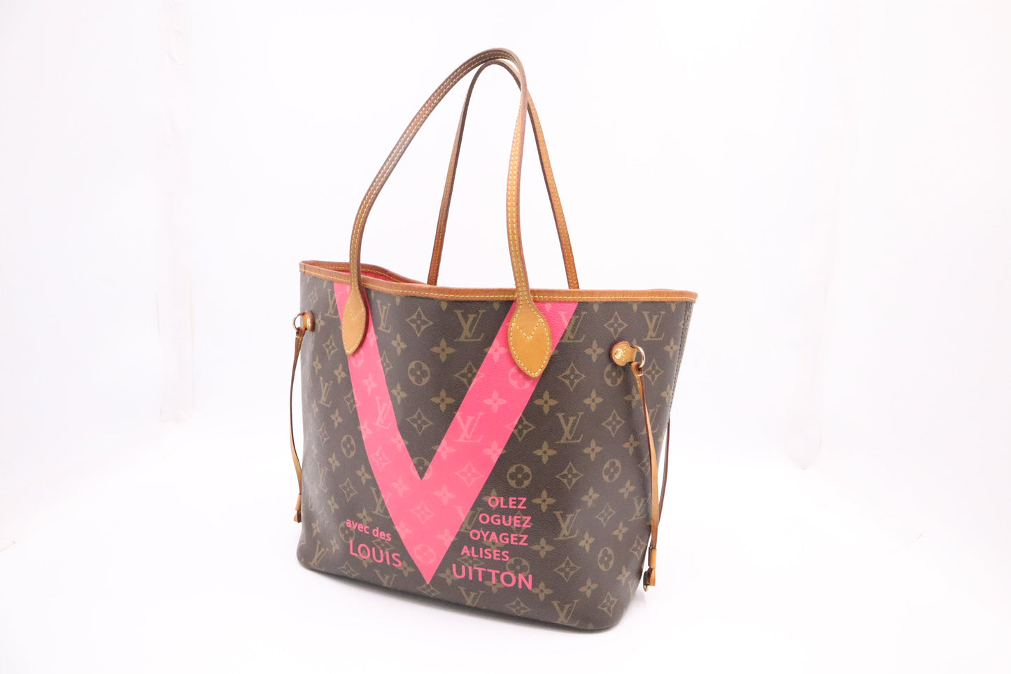 Louis Vuitton Volez Voguez Valises Neverfull MM in Pink and Monogram Canvas