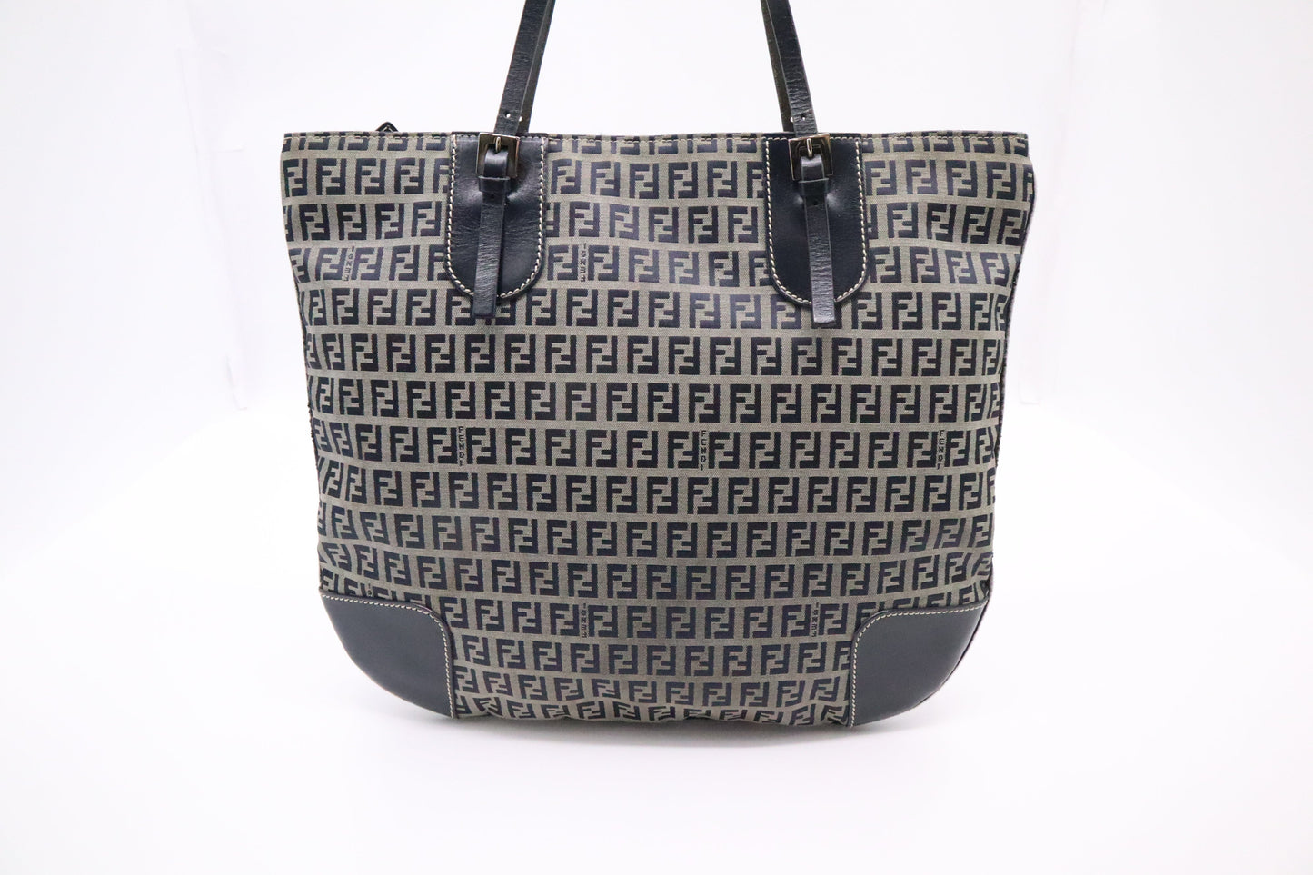 Fendi Tote in Navy Blue Zucca Canvas