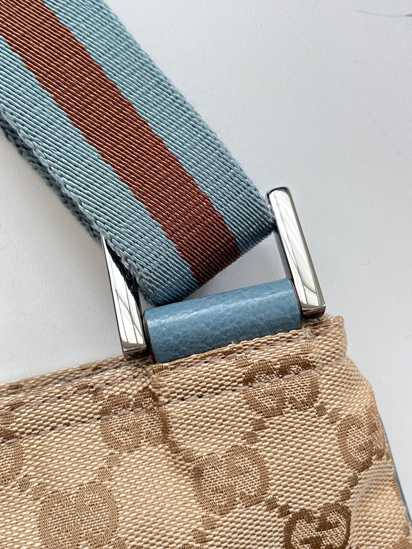 GUCCI - GG CANVAS WEB STRAP SMALL CROSSBODY BAG