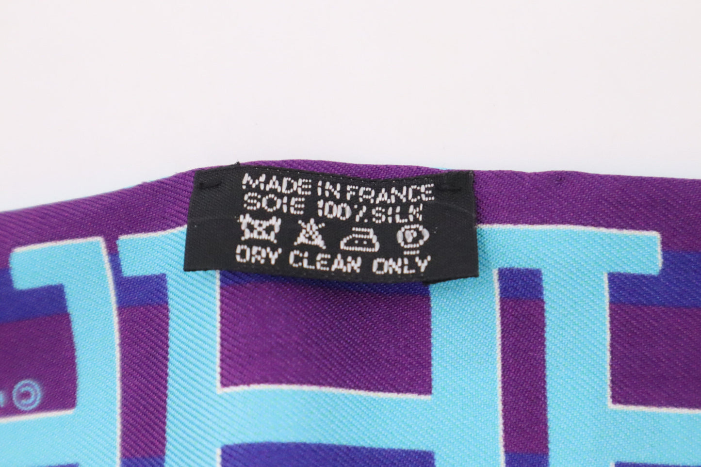Hermes 'Ginza 5-4-1' Twilly in Blue & Purple Silk
