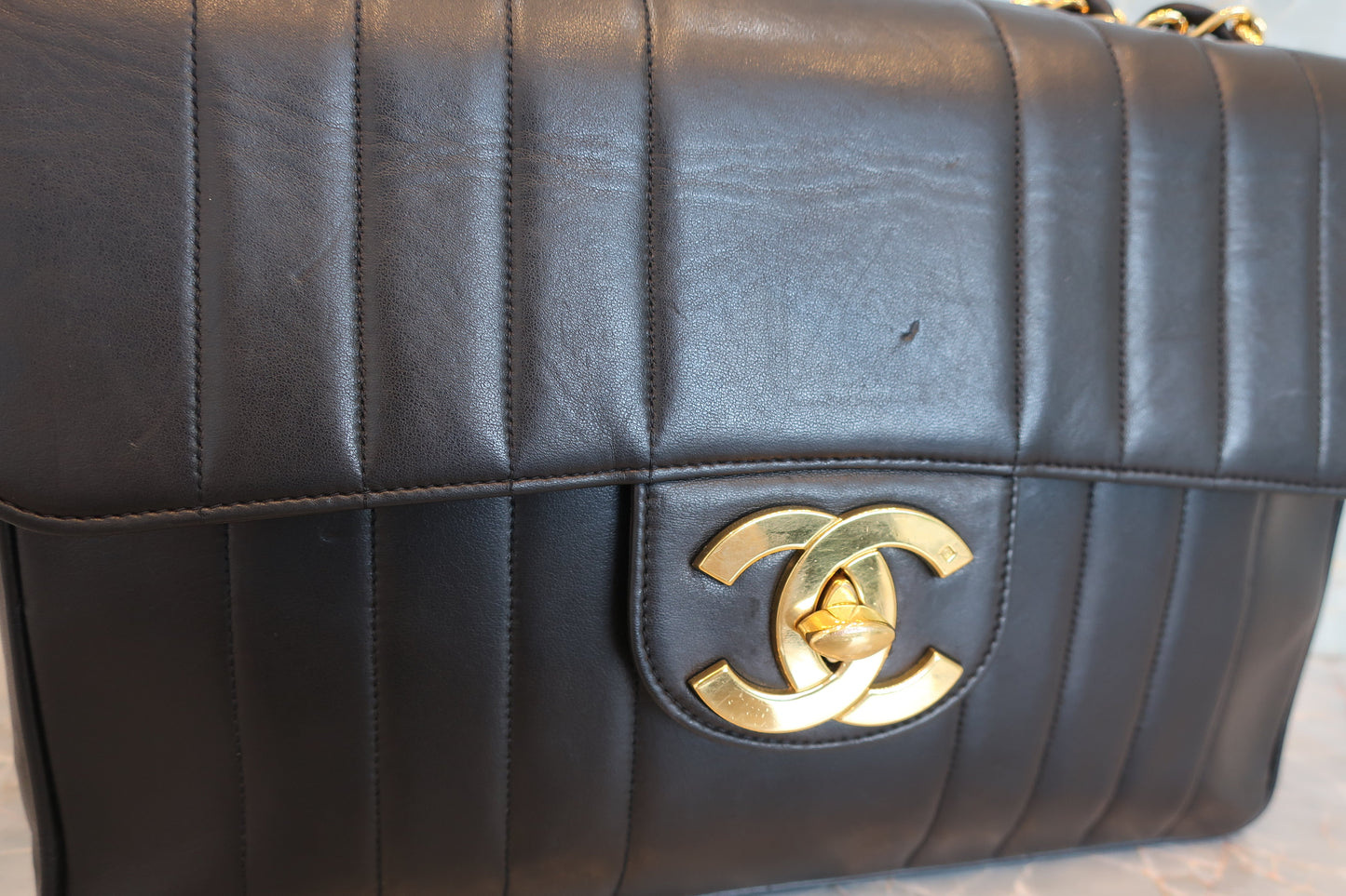CHANEL/シャネル マドモアゼルチェーンショルダーバッグ ラムスキン ブラック/ゴールド金具 ショルダーバッグ 700070082