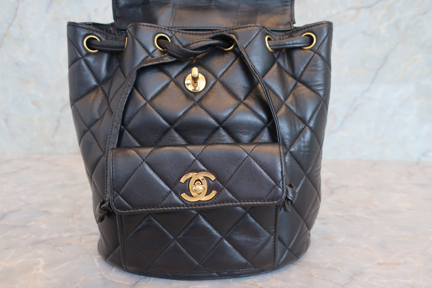 CHANEL/シャネル マトラッセチェーンリュック ラムスキン ブラック/ゴールド金具 リュック 700070090