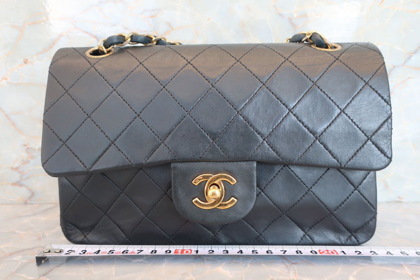 CHANEL/シャネル マトラッセWフラップチェーンショルダーバッグ ラムスキン ブラック/ゴールド金具 ショルダーバッグ 700070133