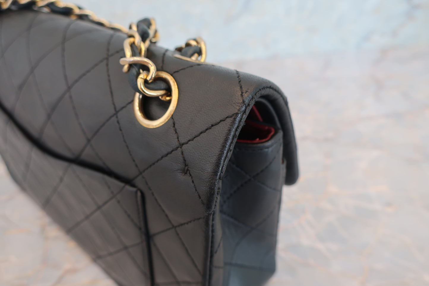 CHANEL/シャネル マトラッセWフラップチェーンショルダーバッグ ラムスキン ブラック/ゴールド金具 ショルダーバッグ 700070133