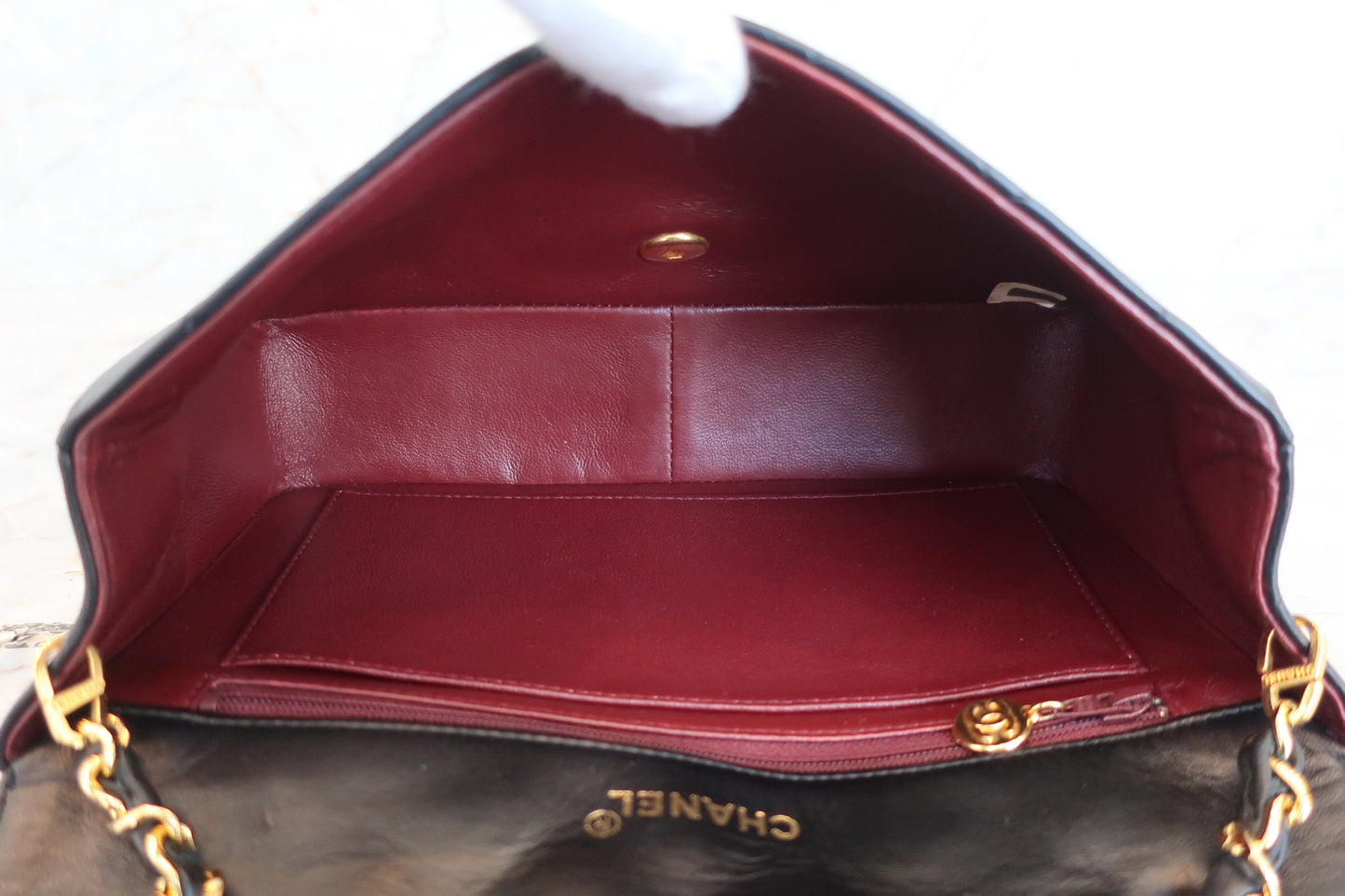 CHANEL/シャネル ダイアナマトラッセチェーンショルダーバッグ ラムスキン ブラック/ゴールド金具 ショルダーバッグ 700070093