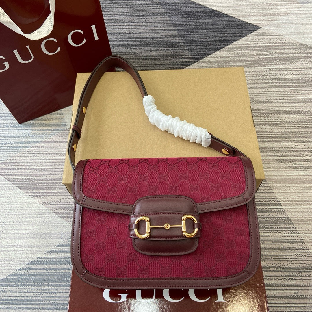 GC667 Gucci Horsebit 1955 Small Shoulder Bag / HIGHEST QUALITY VERSION / 9.8"W x 7"H x 3.1"D