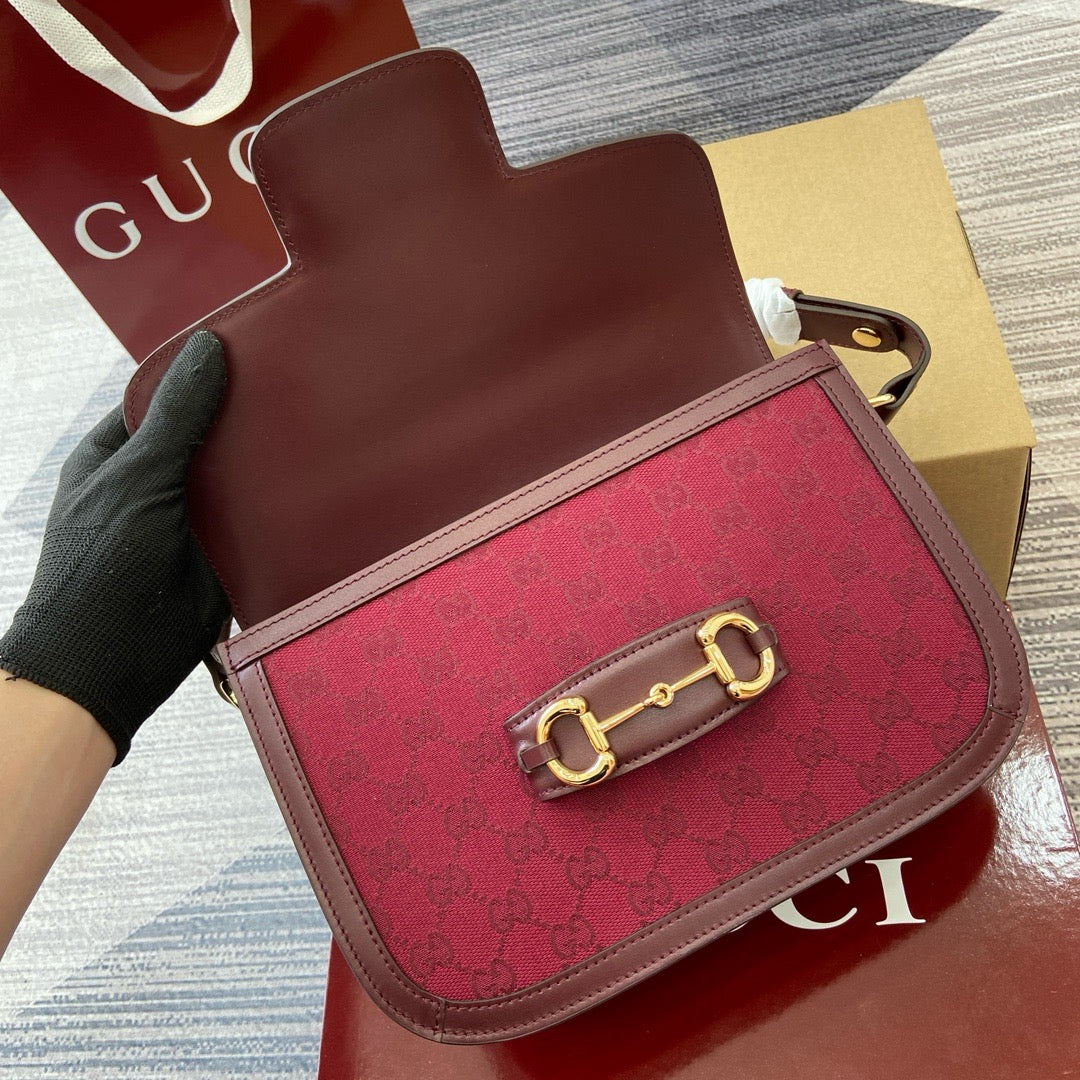 GC667 Gucci Horsebit 1955 Small Shoulder Bag / HIGHEST QUALITY VERSION / 9.8"W x 7"H x 3.1"D