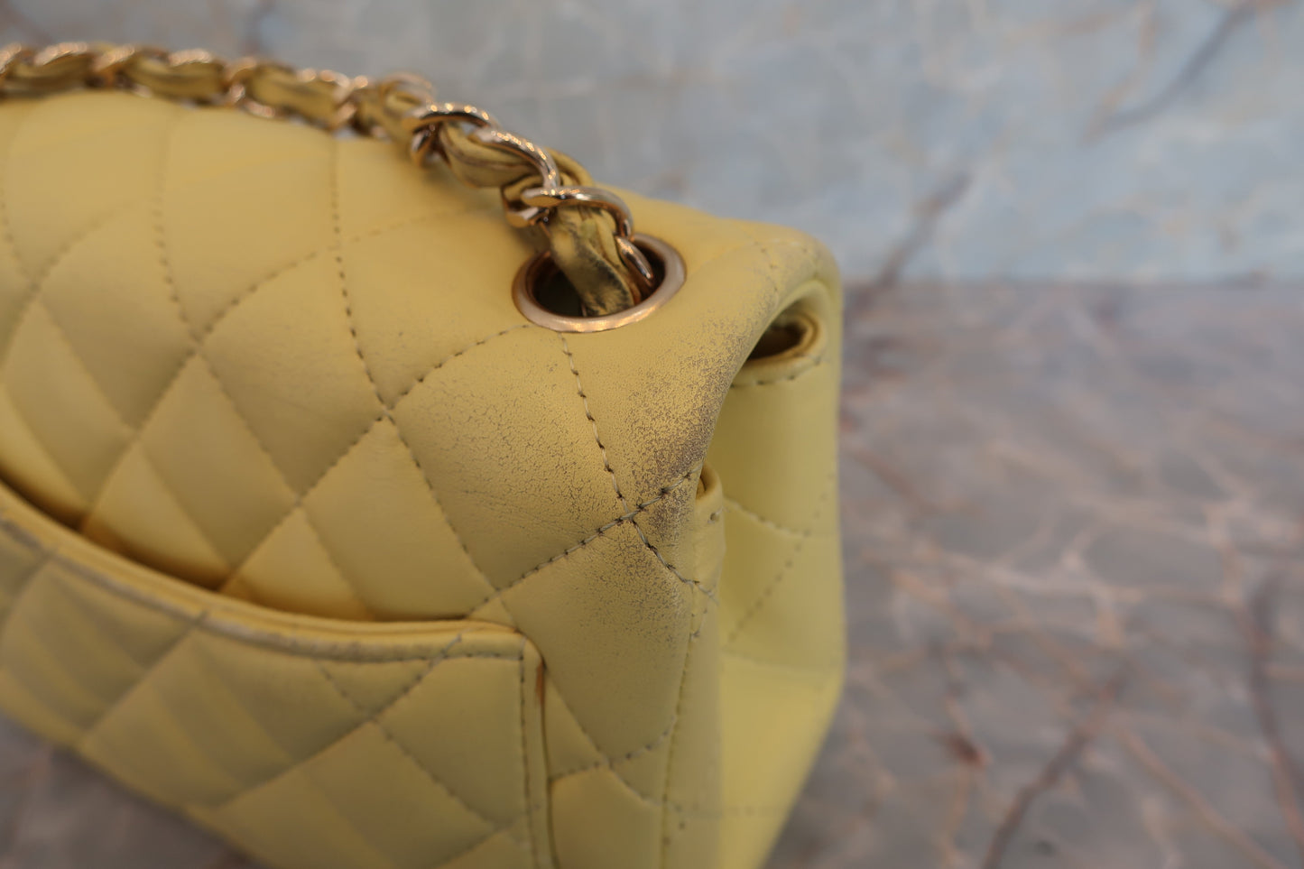 CHANEL/シャネル ミニマトラッセシングルフラップチェーンショルダーバッグ ラムスキン イエロー/ゴールド金具 ショルダーバッグ 700070095