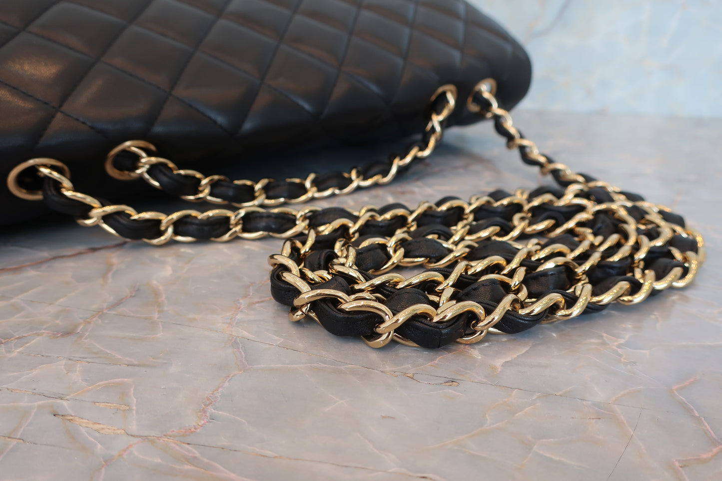CHANEL/シャネル 中マトラッセシングルフラップチェーンショルダーバッグ ラムスキン ブラック/ゴールド金具 ショルダーバッグ 700070123