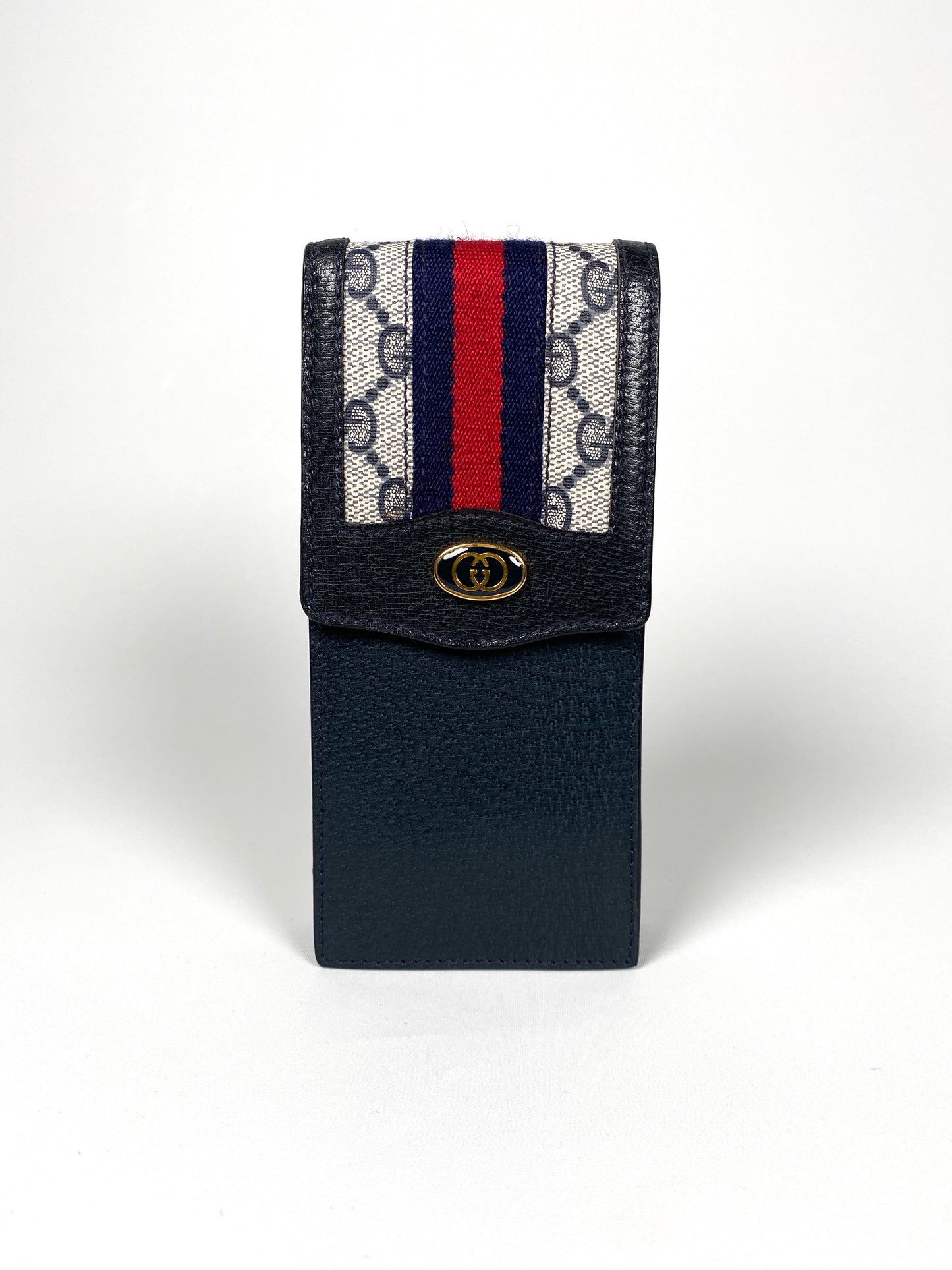 GUCCI - BLUE GG SUPREME SHERRY LINE GLASSES CASE - VINTAGE