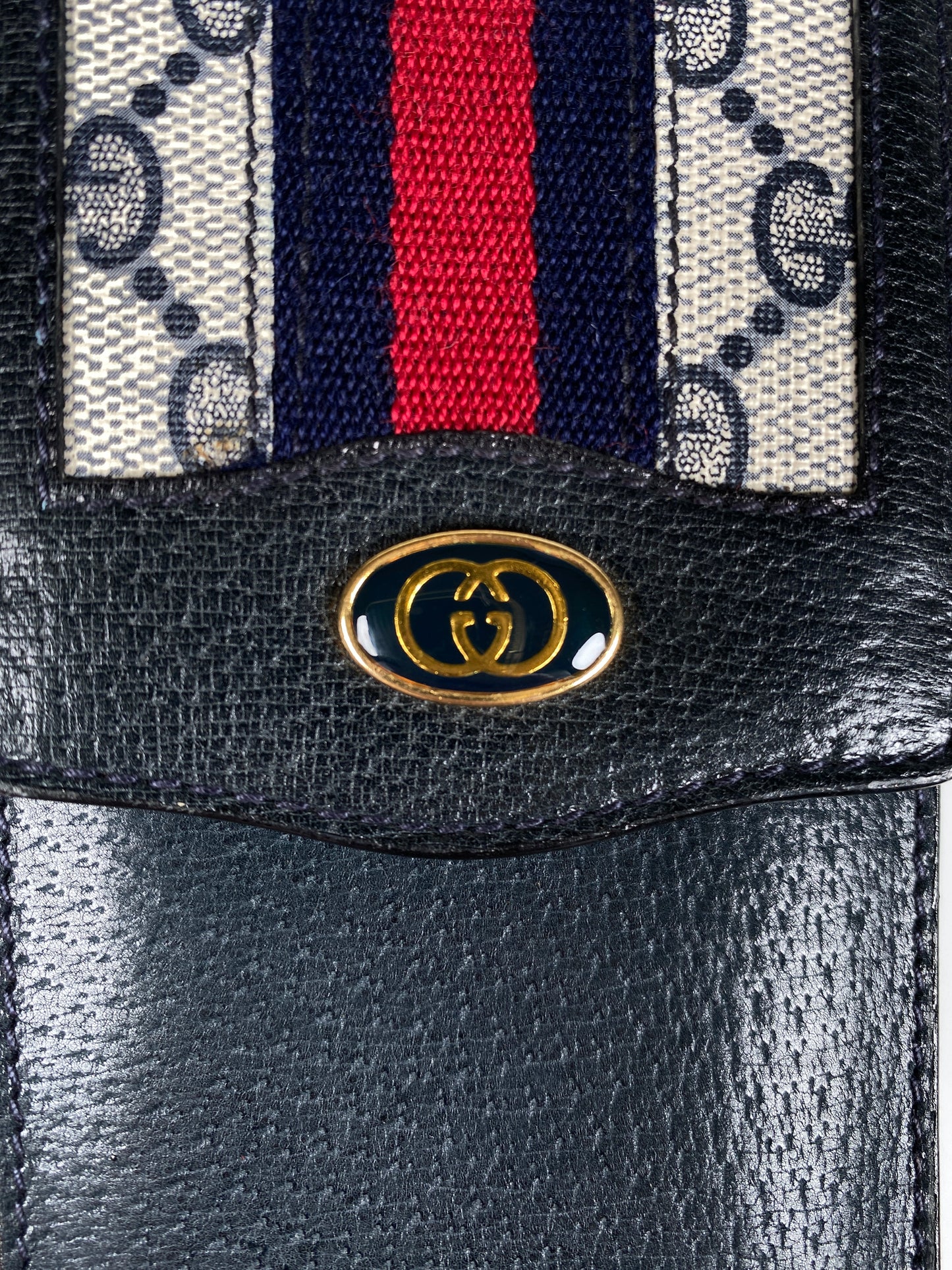 GUCCI - BLUE GG SUPREME SHERRY LINE GLASSES CASE - VINTAGE