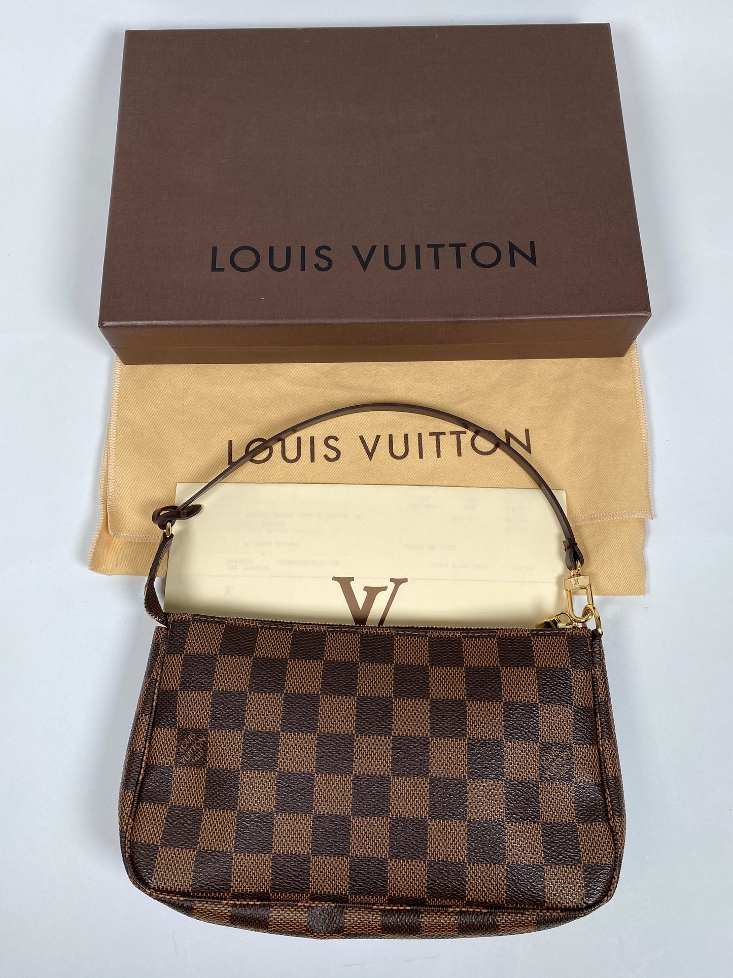 LOUIS VUITTON - POCHETTE ACCESSORIES IN DAMIER EBENE