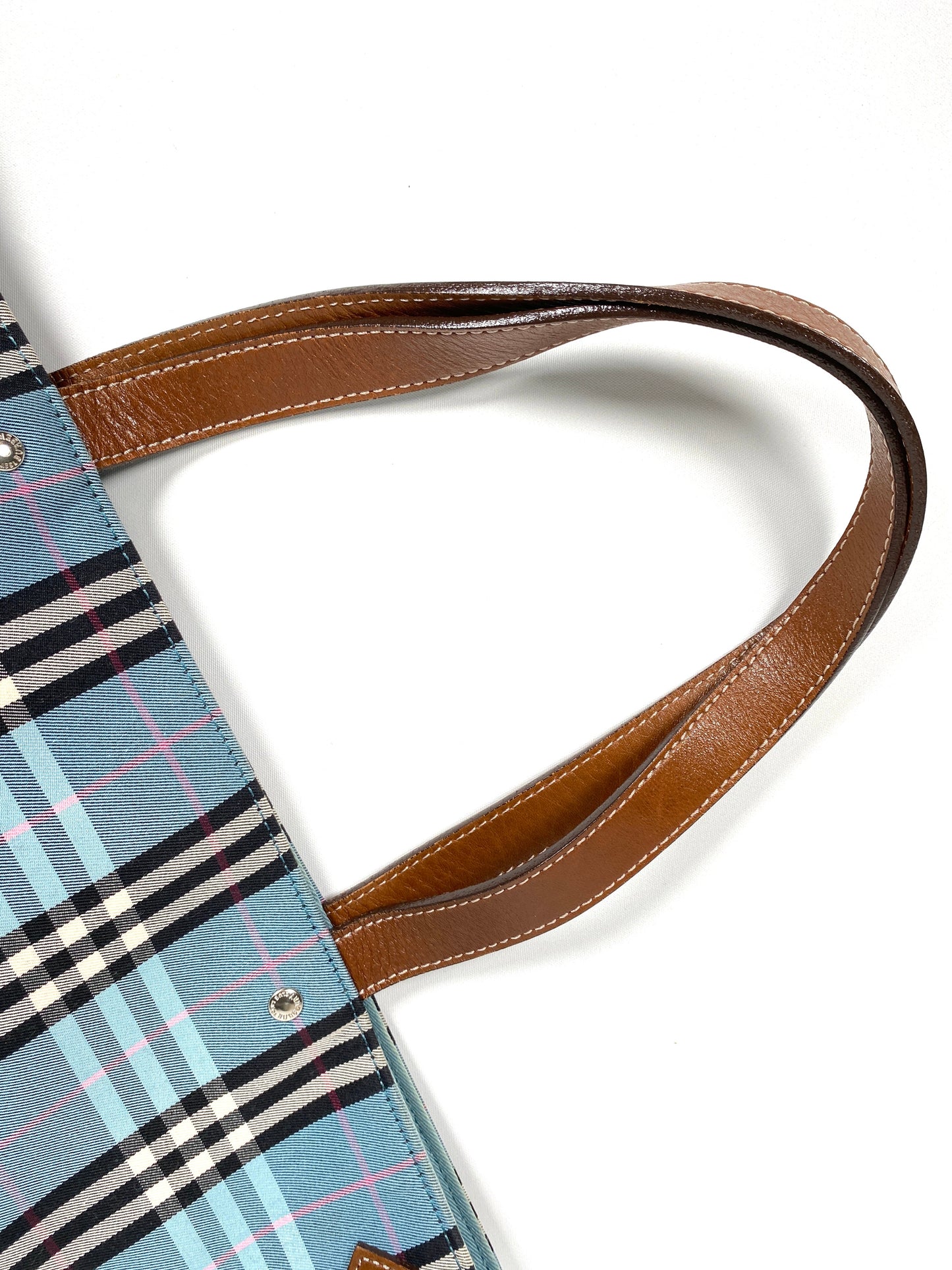 BURBERRY - BLUE NOVACHECK TOTE BAG - BLUE LABEL