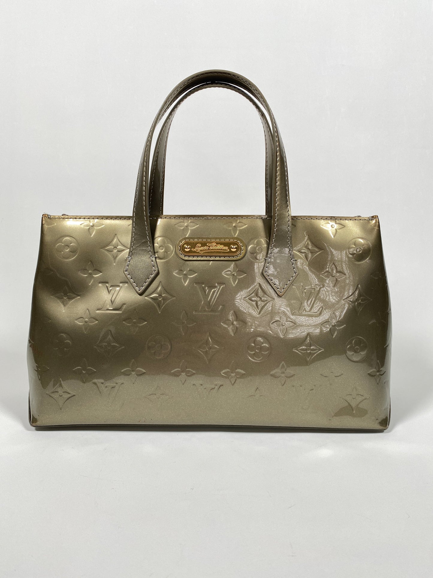 LOUIS VUITTON - WILSHIRE PM IN VERT BRONZE MONOGRAM VERNIS