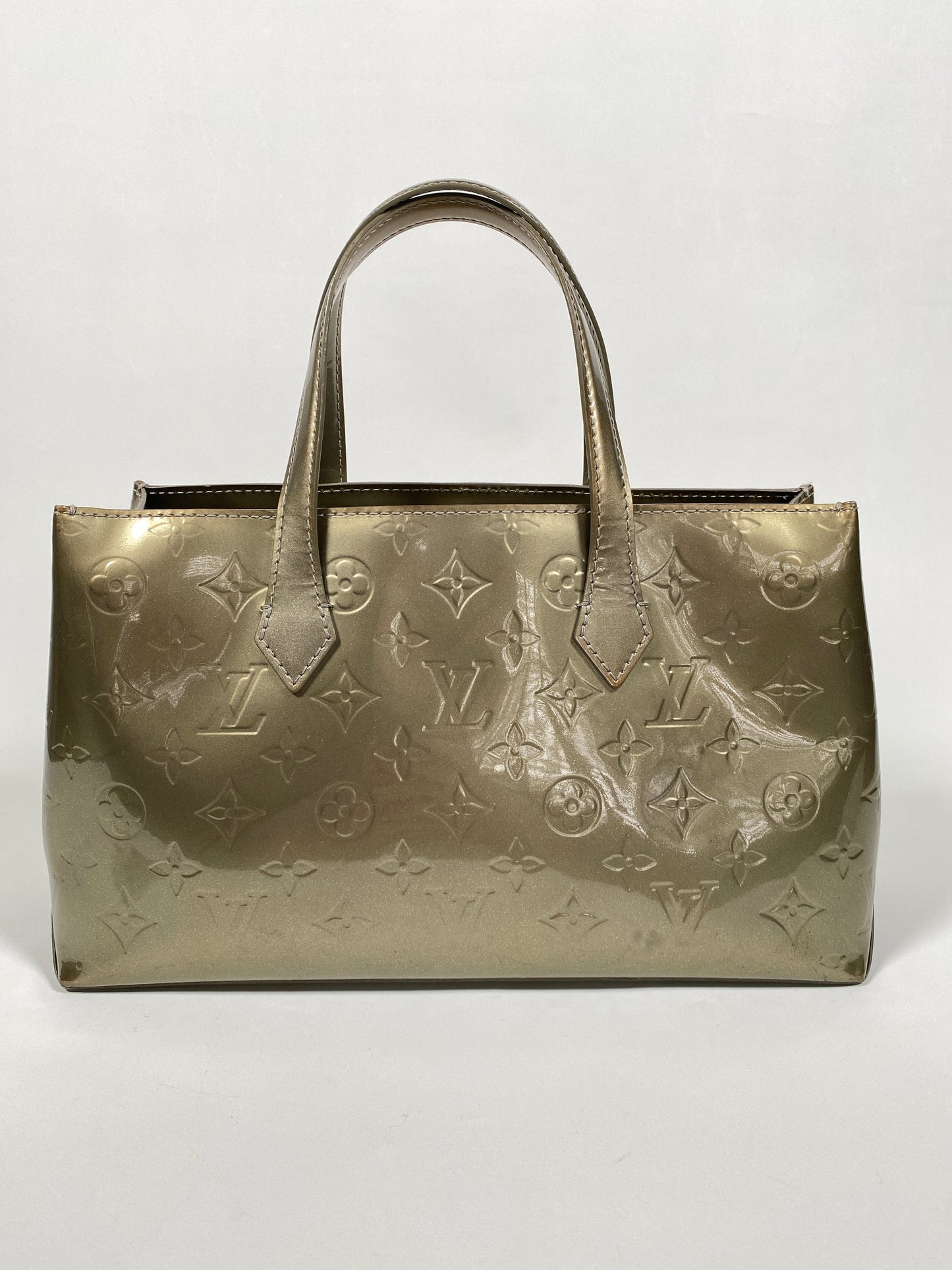 LOUIS VUITTON - WILSHIRE PM IN VERT BRONZE MONOGRAM VERNIS