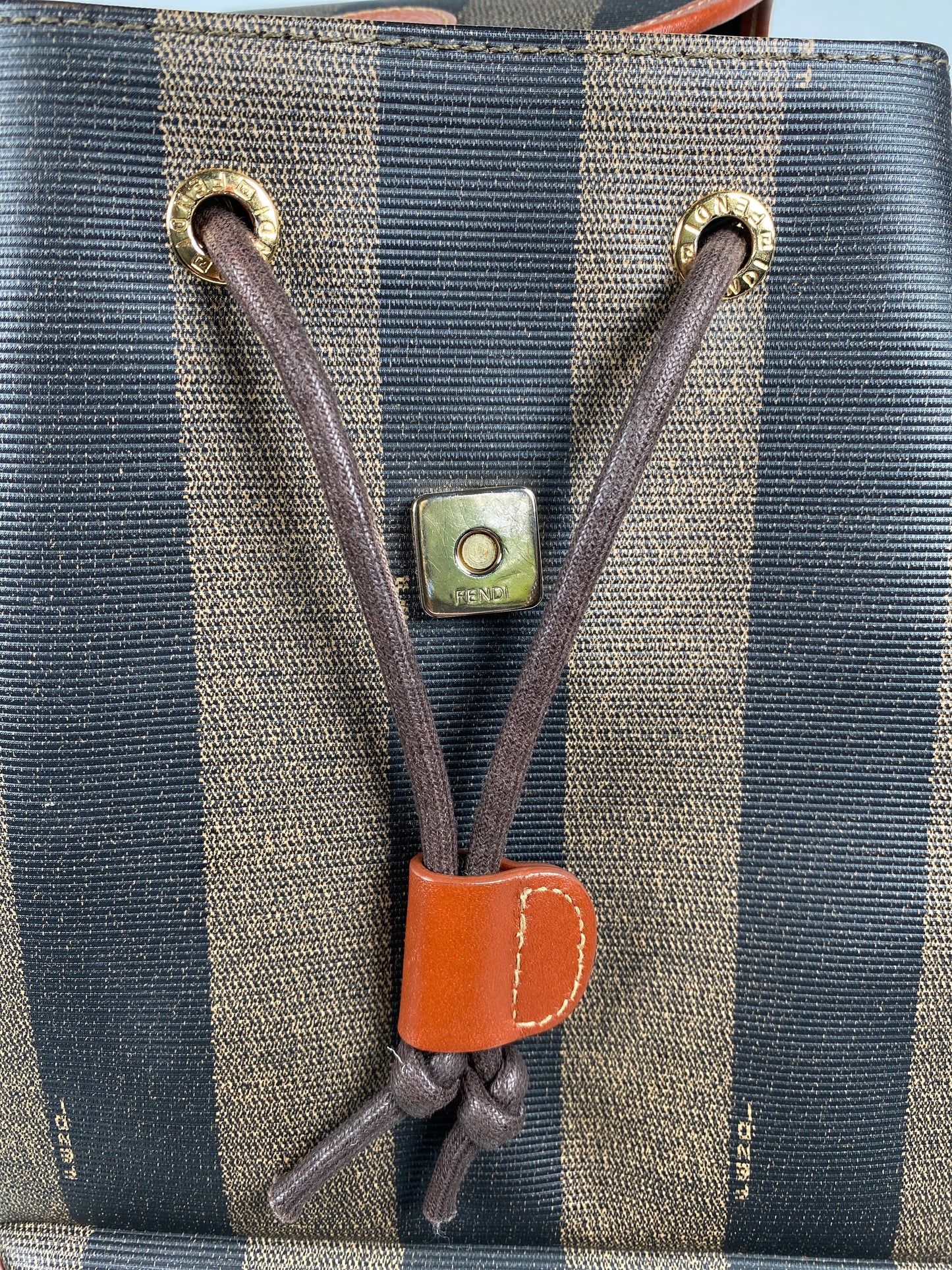 FENDI - VINTAGE PEQUIN CANVAS & LEATHER BACKPACK