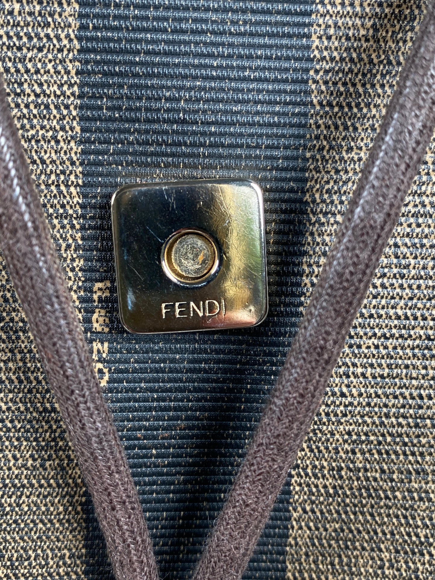 FENDI - VINTAGE PEQUIN CANVAS & LEATHER BACKPACK
