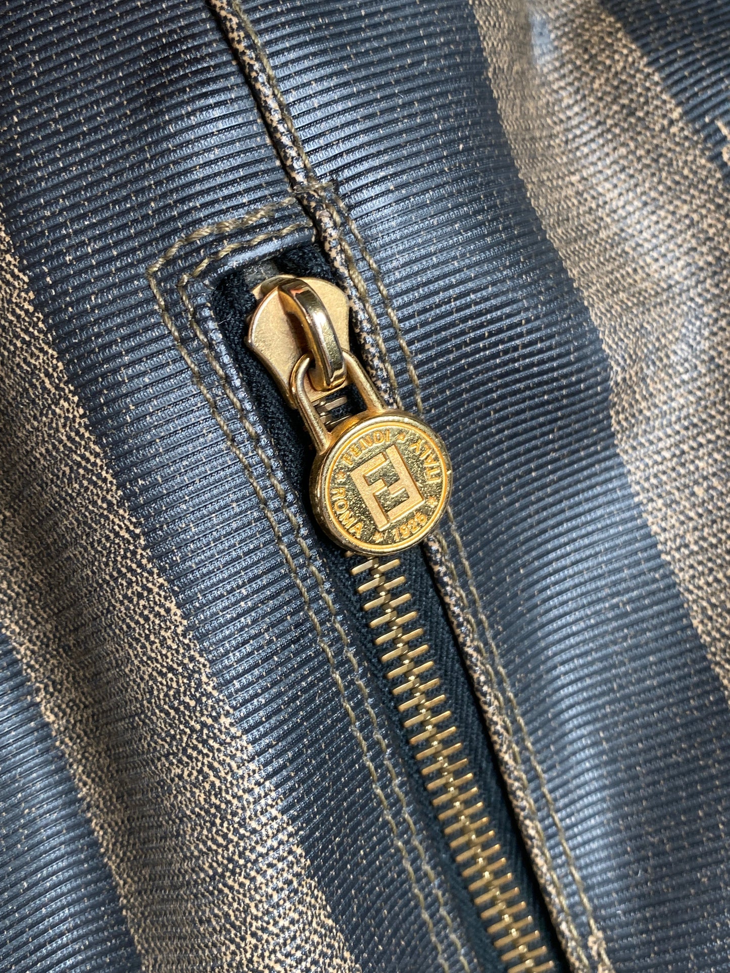 FENDI - VINTAGE PEQUIN CANVAS & LEATHER BACKPACK