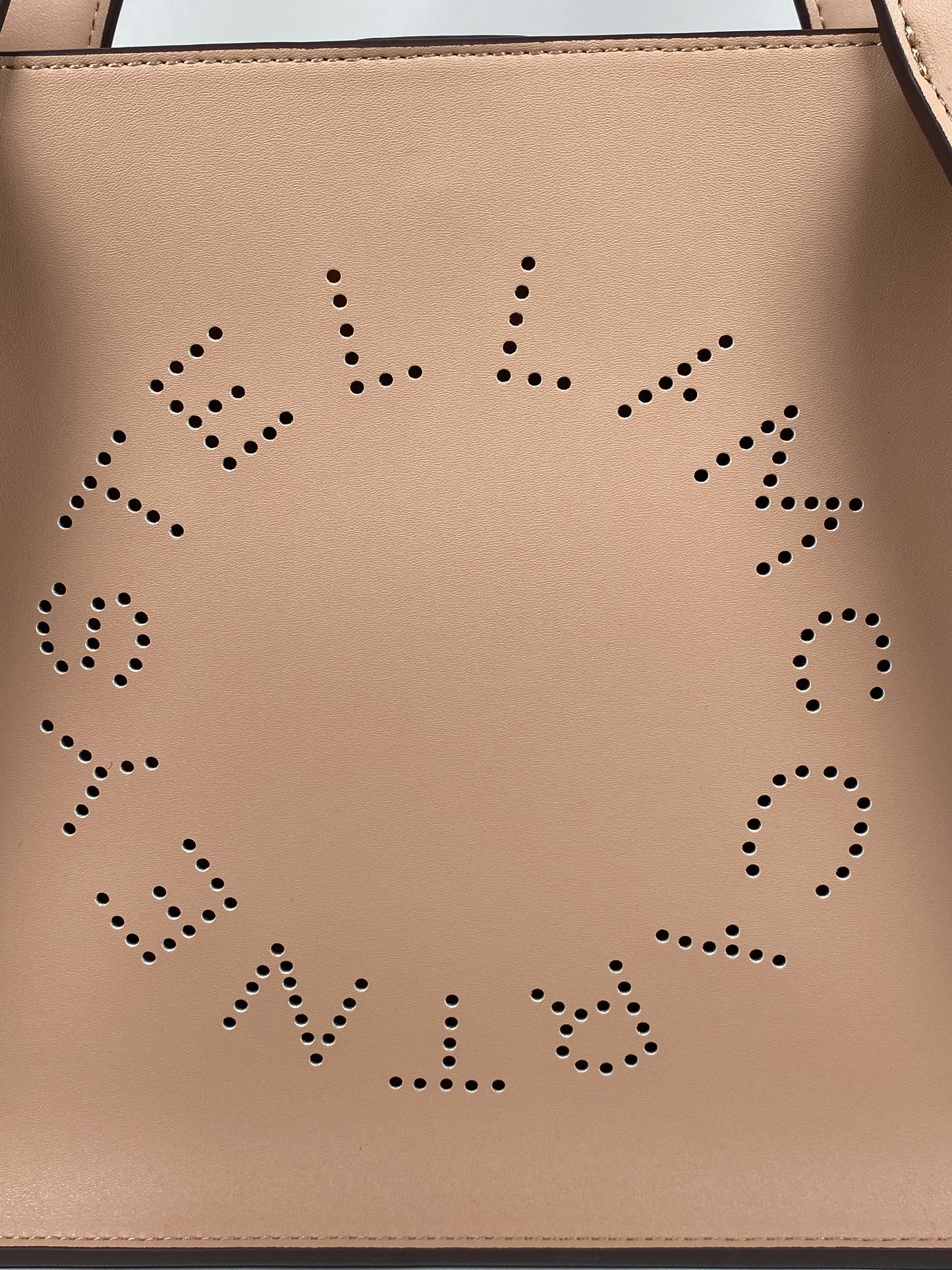 STELLA McCARTNEY - BEIGE PERFORATED LOGO TOTE BAG & POUCH