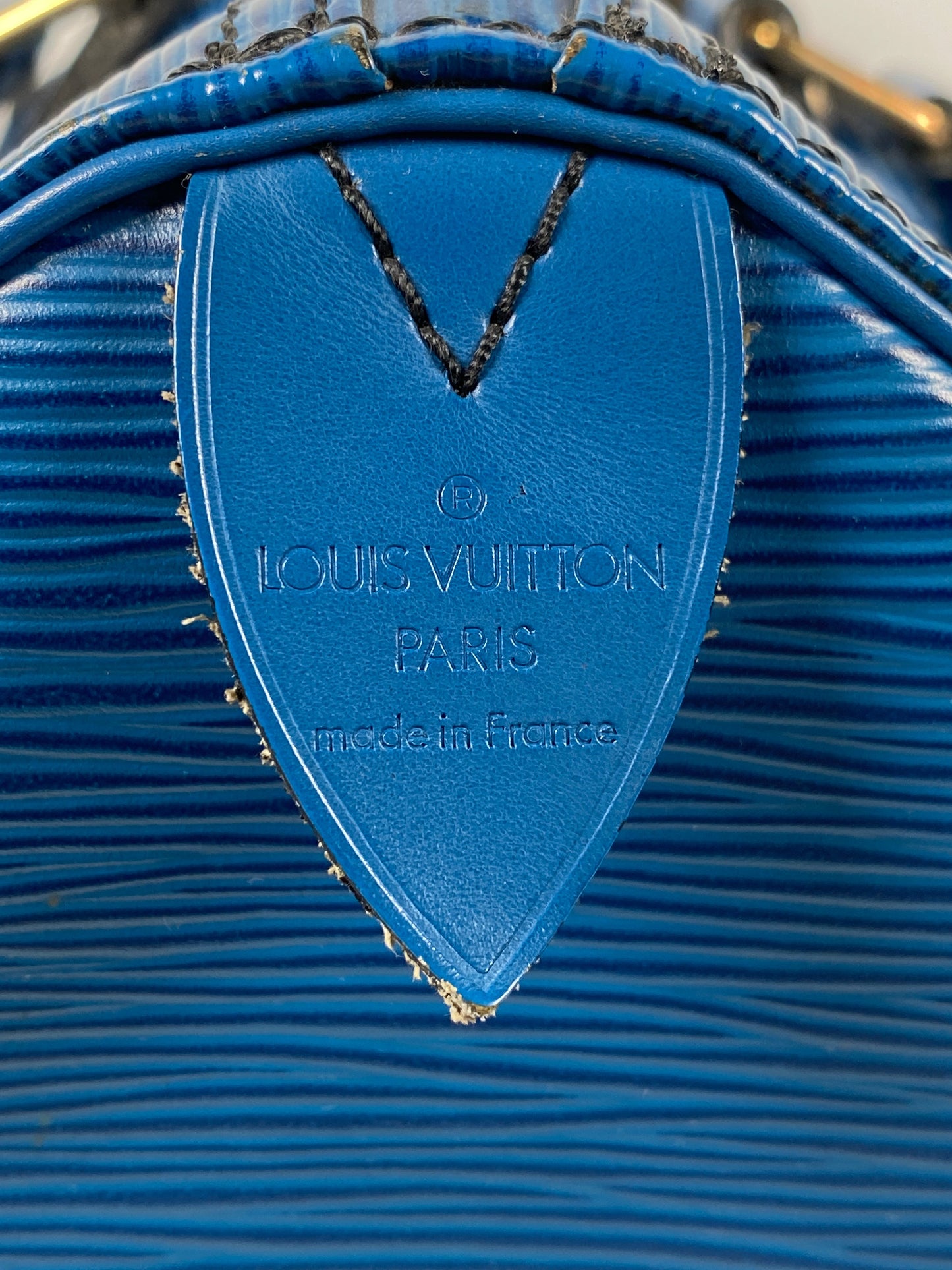 LOUIS VUITTON - BLUE EPI LEATHER SPEEDY 30 BAG - YR 1991