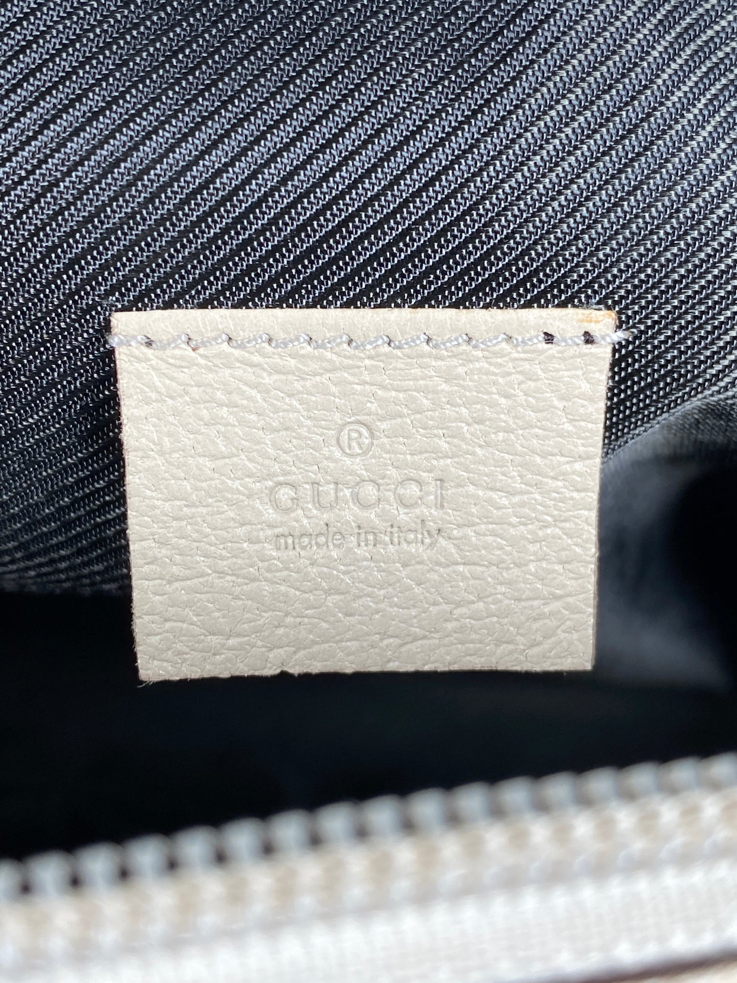 GUCCI - BEIGE & WHITE GG CANVAS & LEATHER MINI SATCHEL BAG