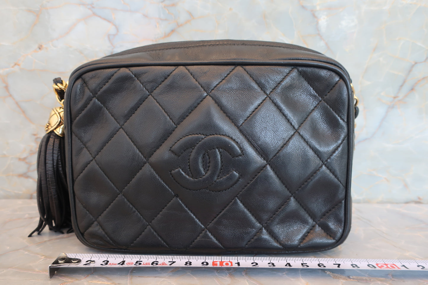 CHANEL/シャネル マトラッセフリンジチェーンショルダーバッグ ラムスキン ブラック/ゴールド金具 ショルダーバッグ 700070162