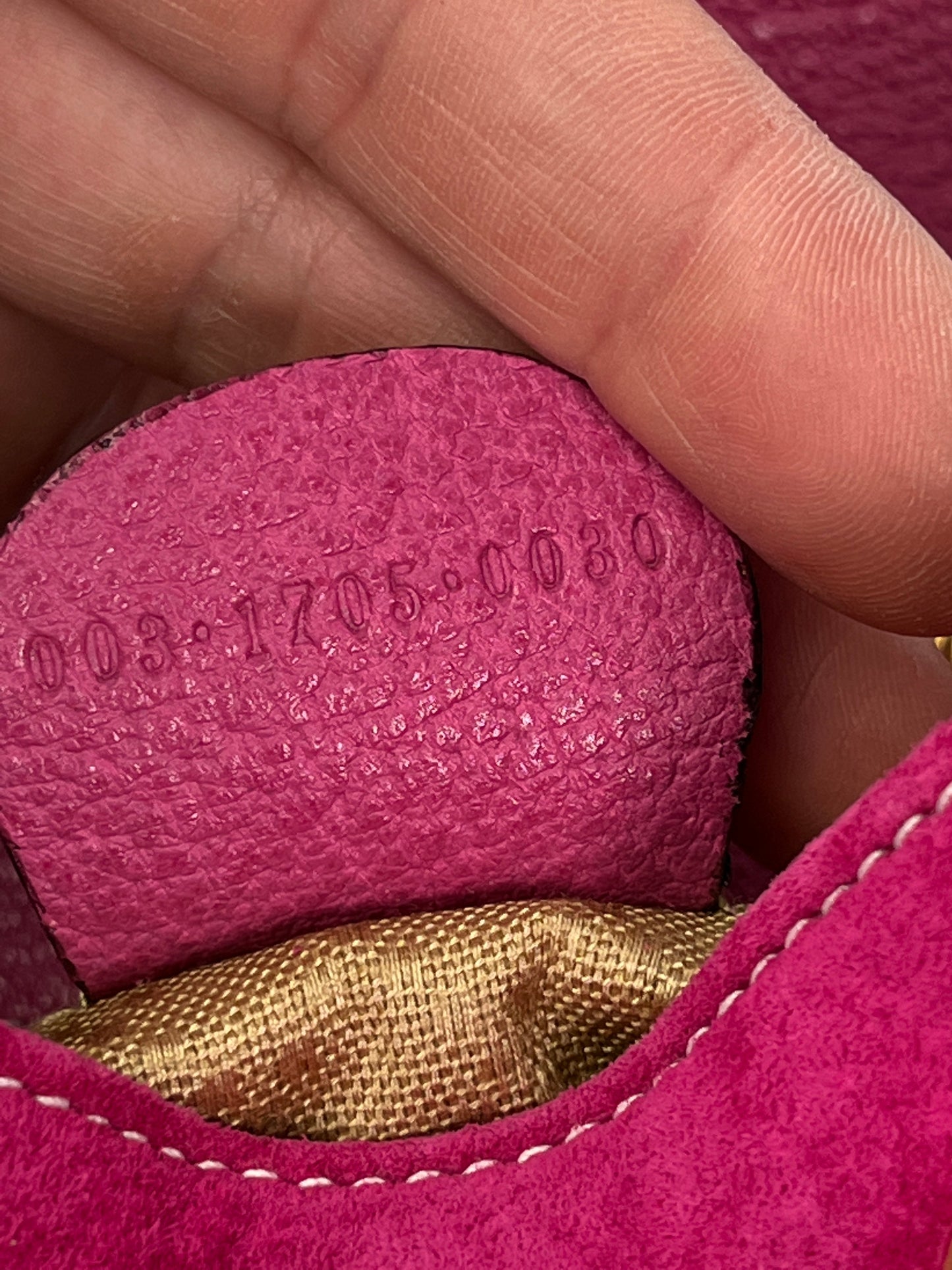 GUCCI - PINK SUEDE BAMBOO DRAWSTRING BACKPACK