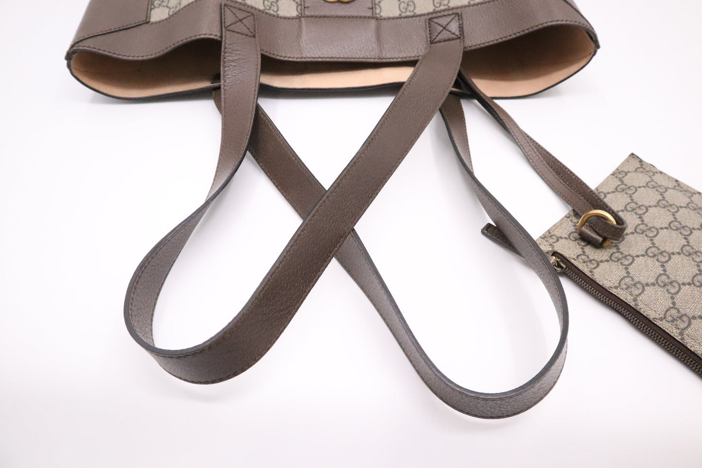 Gucci Ophidia Tote in GG Supreme Canvas and Brown Leather