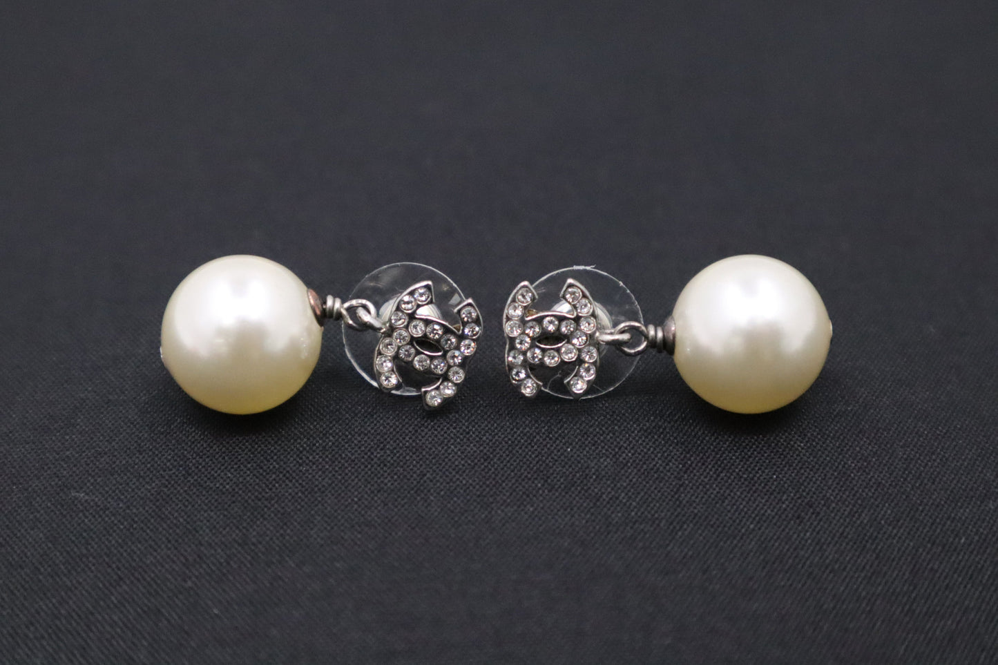 Chanel Rhinestone Pearl Earrings