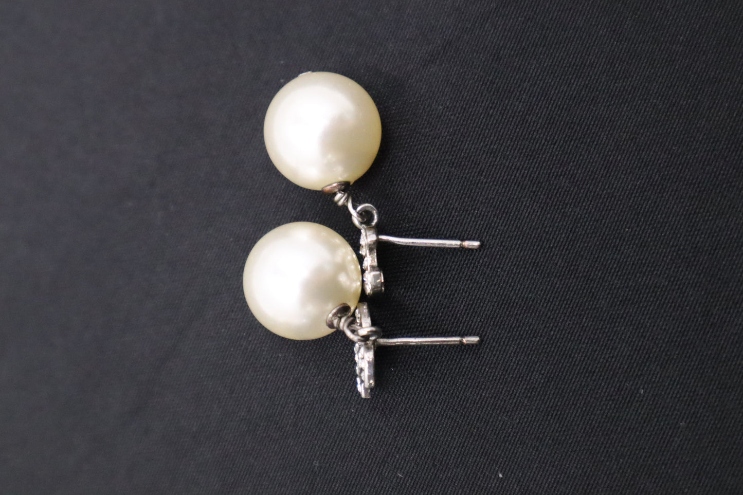 Chanel Rhinestone Pearl Earrings