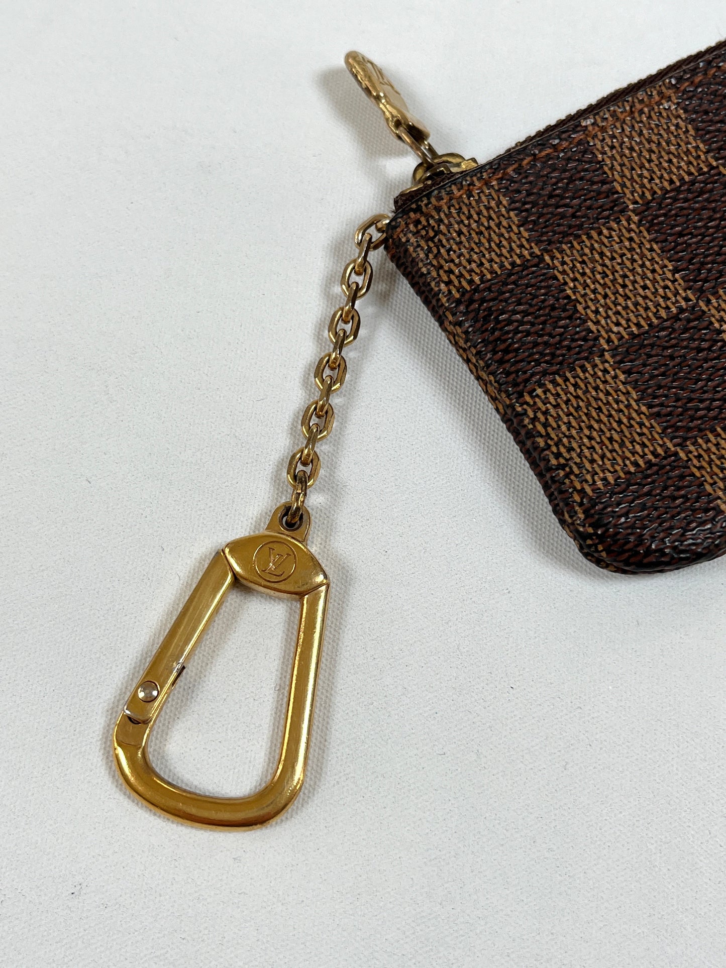 LOUIS VUITTON - KEY CLES KEY POUCH IN DAMIER EBENE CANVAS