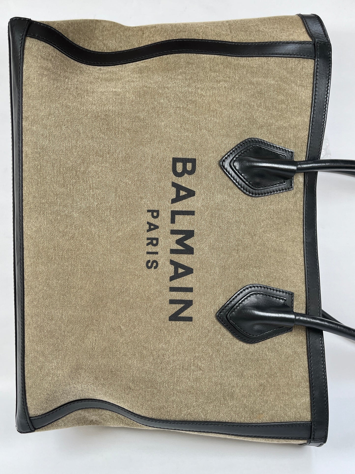 BALMAIN - B ARMY TOTE IN CANVAS & LEATHER