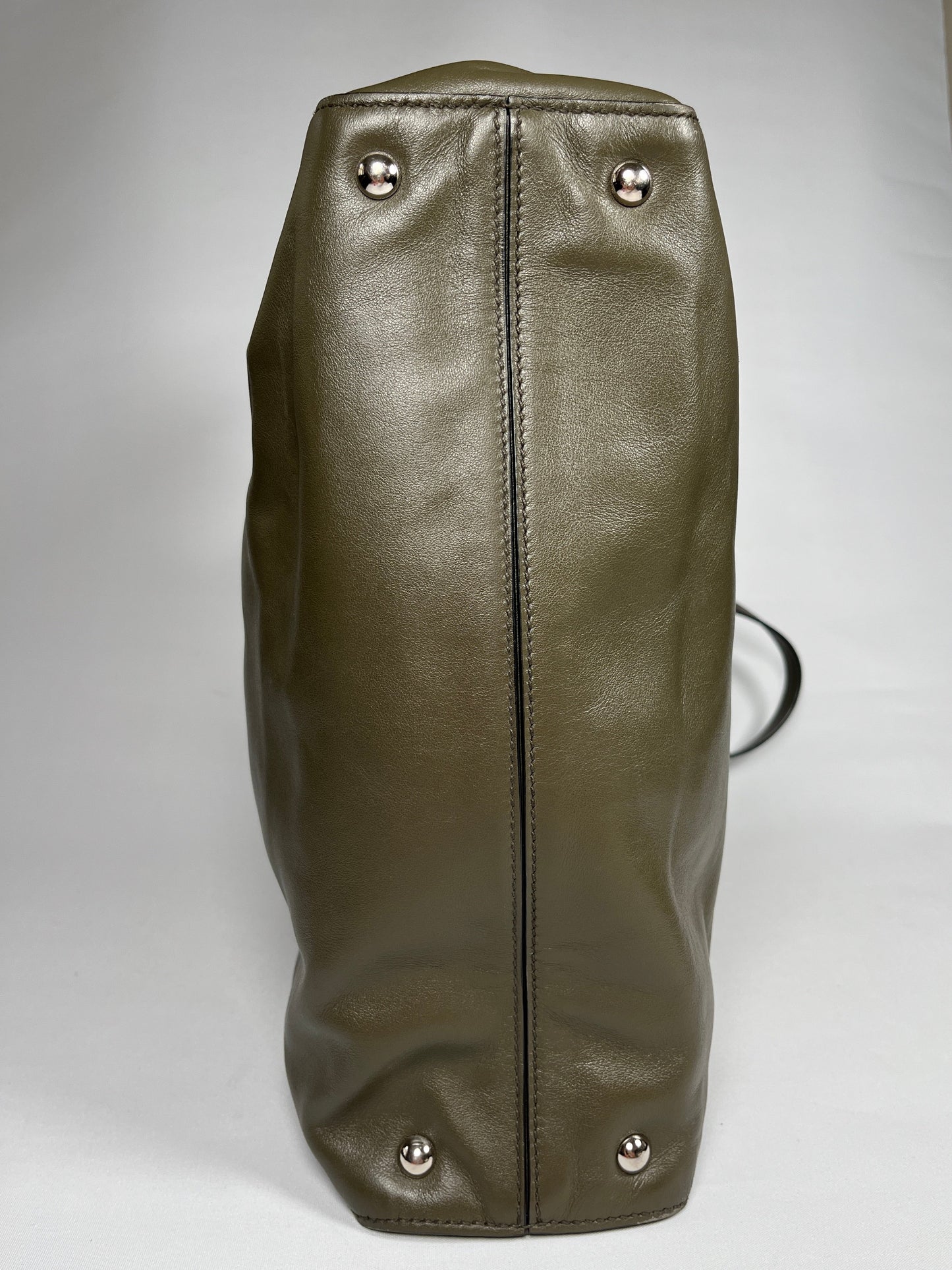 MIU MIU - DARK GREEN VITELLO LUX TOTE